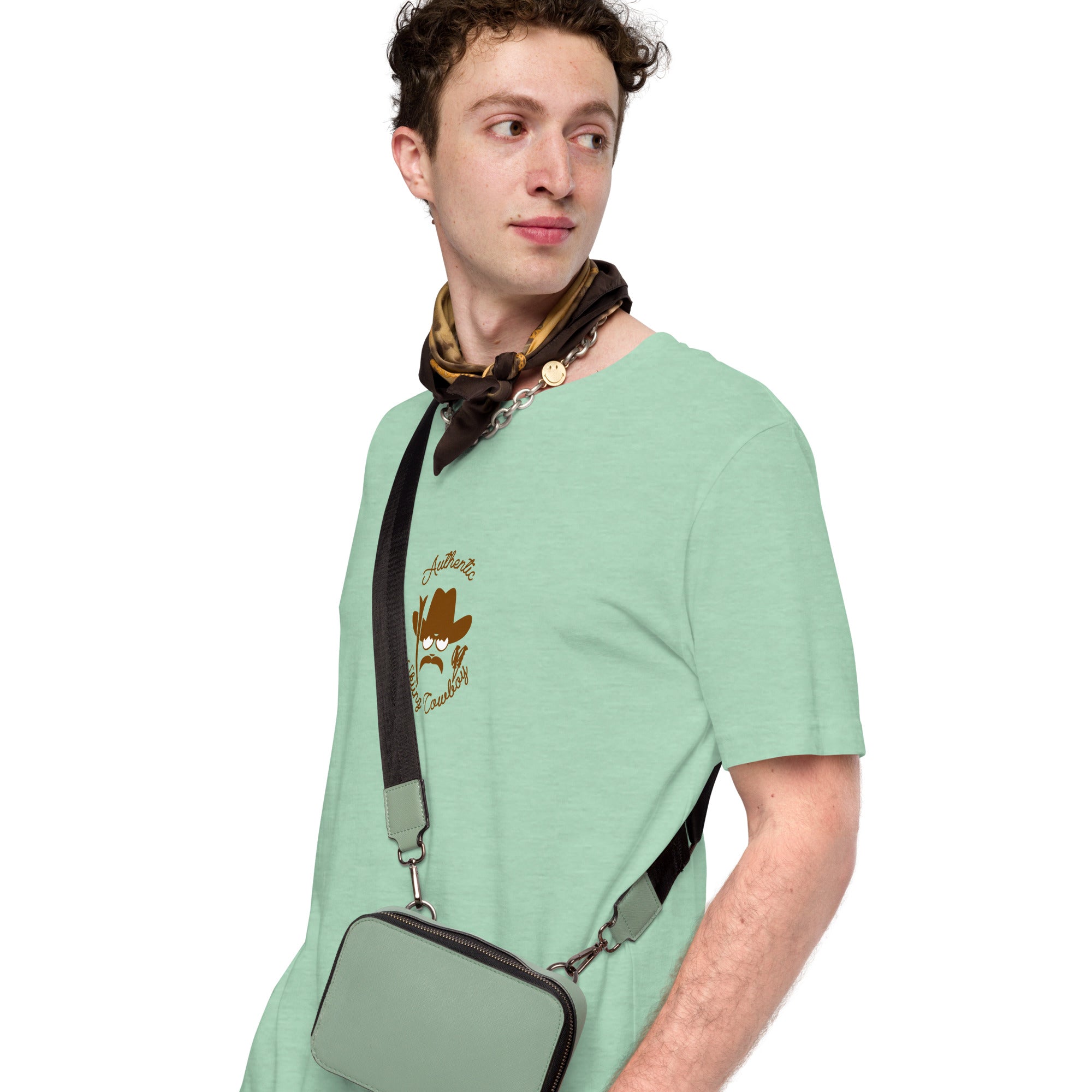 Unisex t-shirt Authentic Skiing Cowboy on heather colors