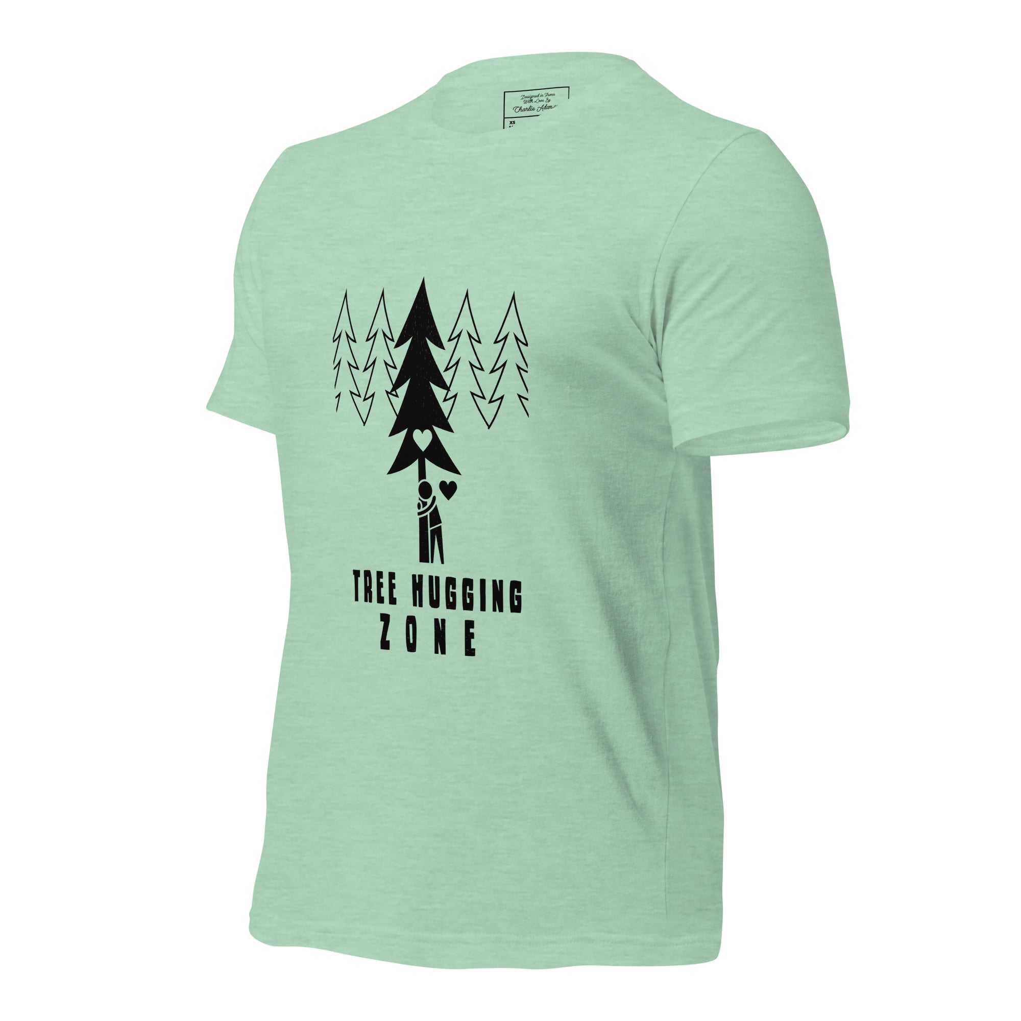 Unisex t-shirt Tree hugging zone on light heather colors