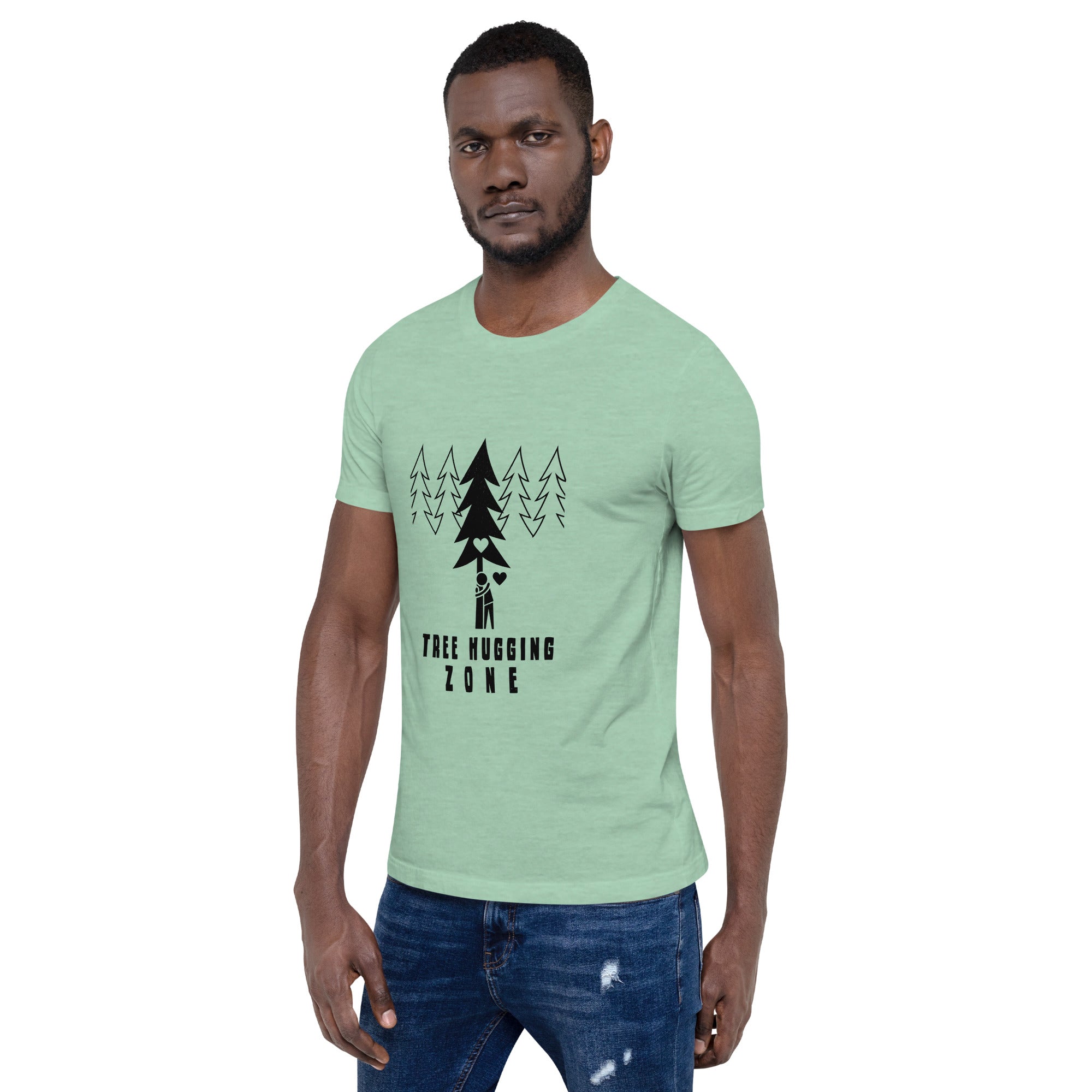 Unisex t-shirt Tree hugging zone on light heather colors