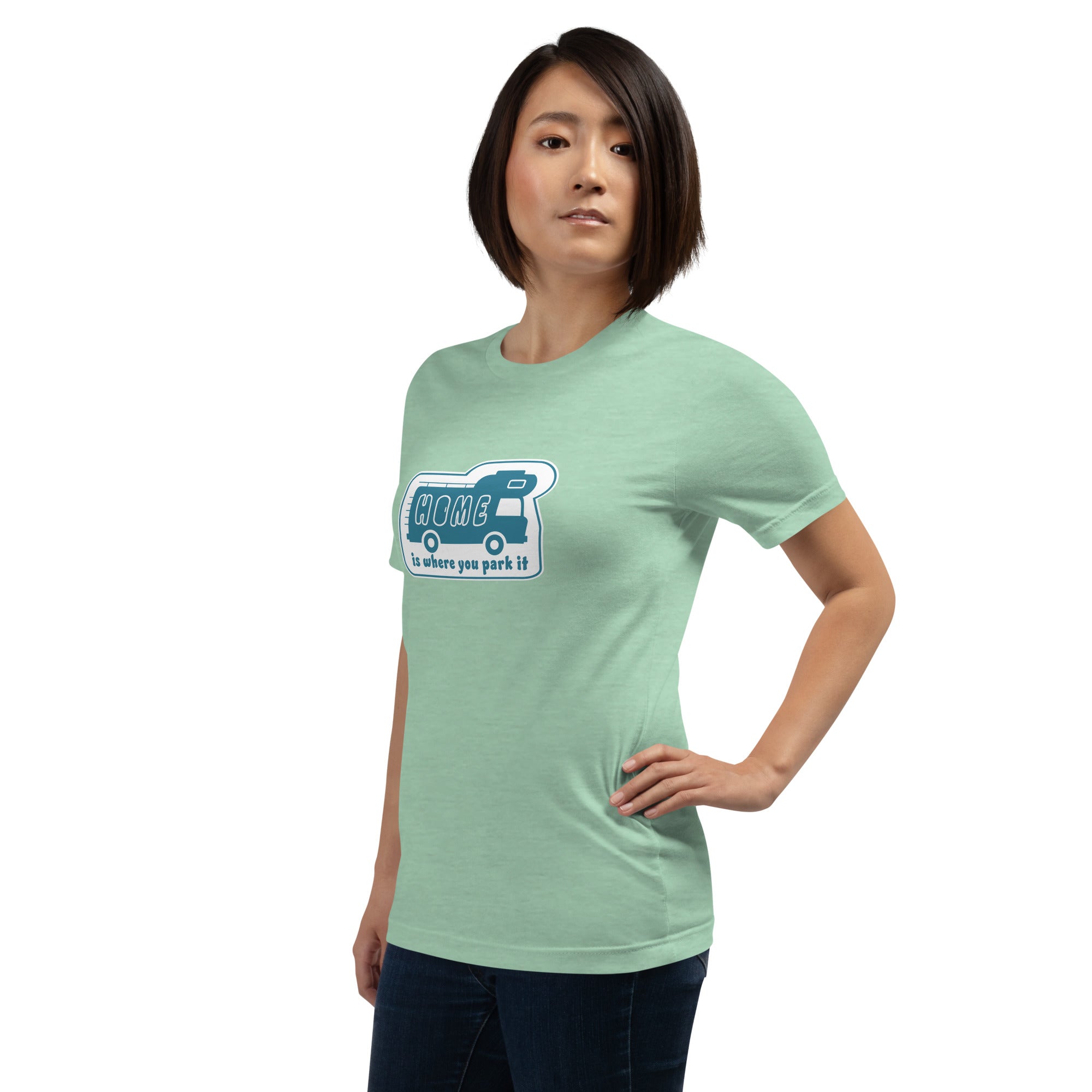 Unisex cotton t-shirt Bold Camper Van on light heather colors