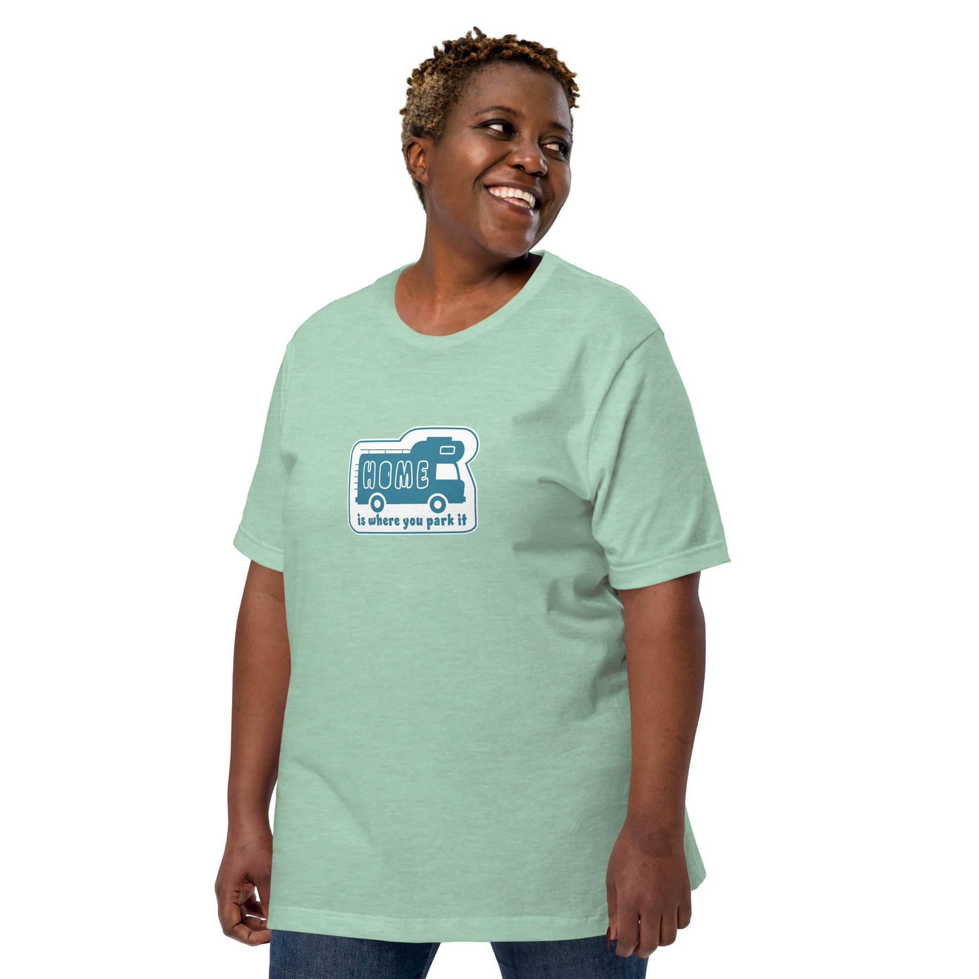 Unisex cotton t-shirt Bold Camper Van on light heather colors