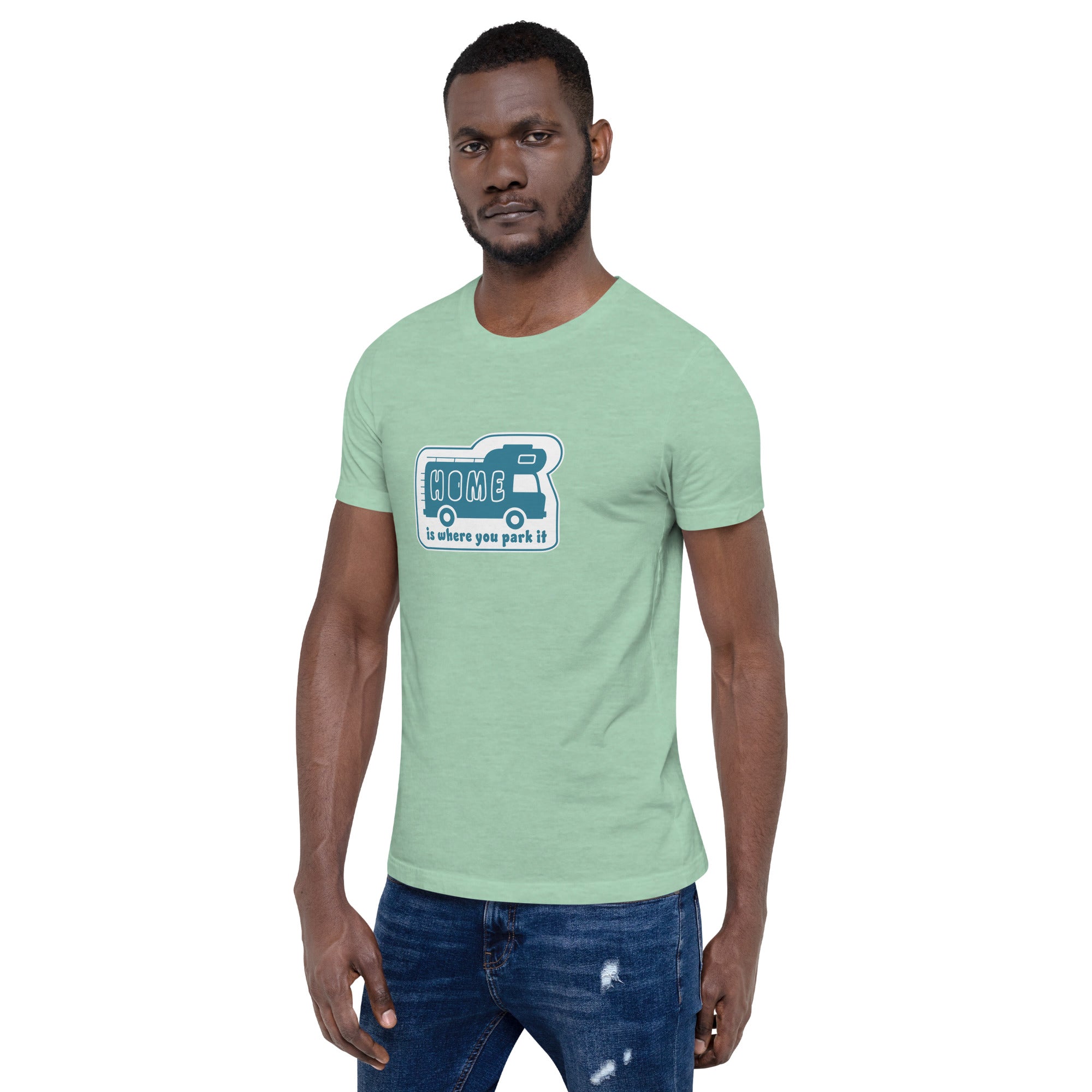 Unisex cotton t-shirt Bold Camper Van on light heather colors