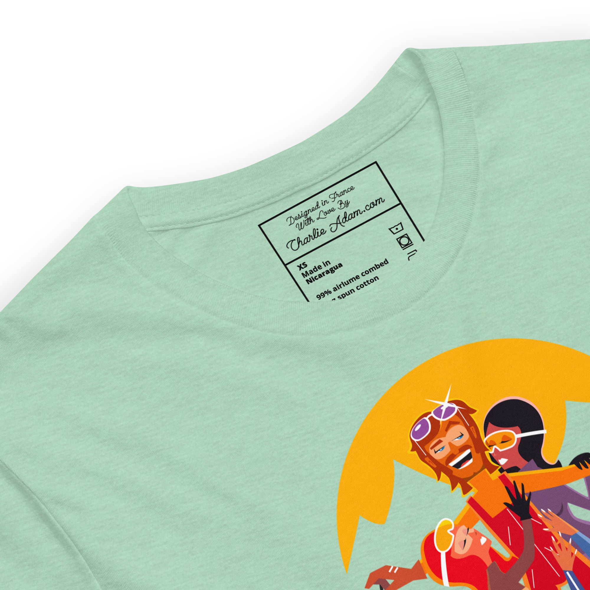 T-shirt en coton unisexe Love instructor First lesson free sur couleurs chinées claires