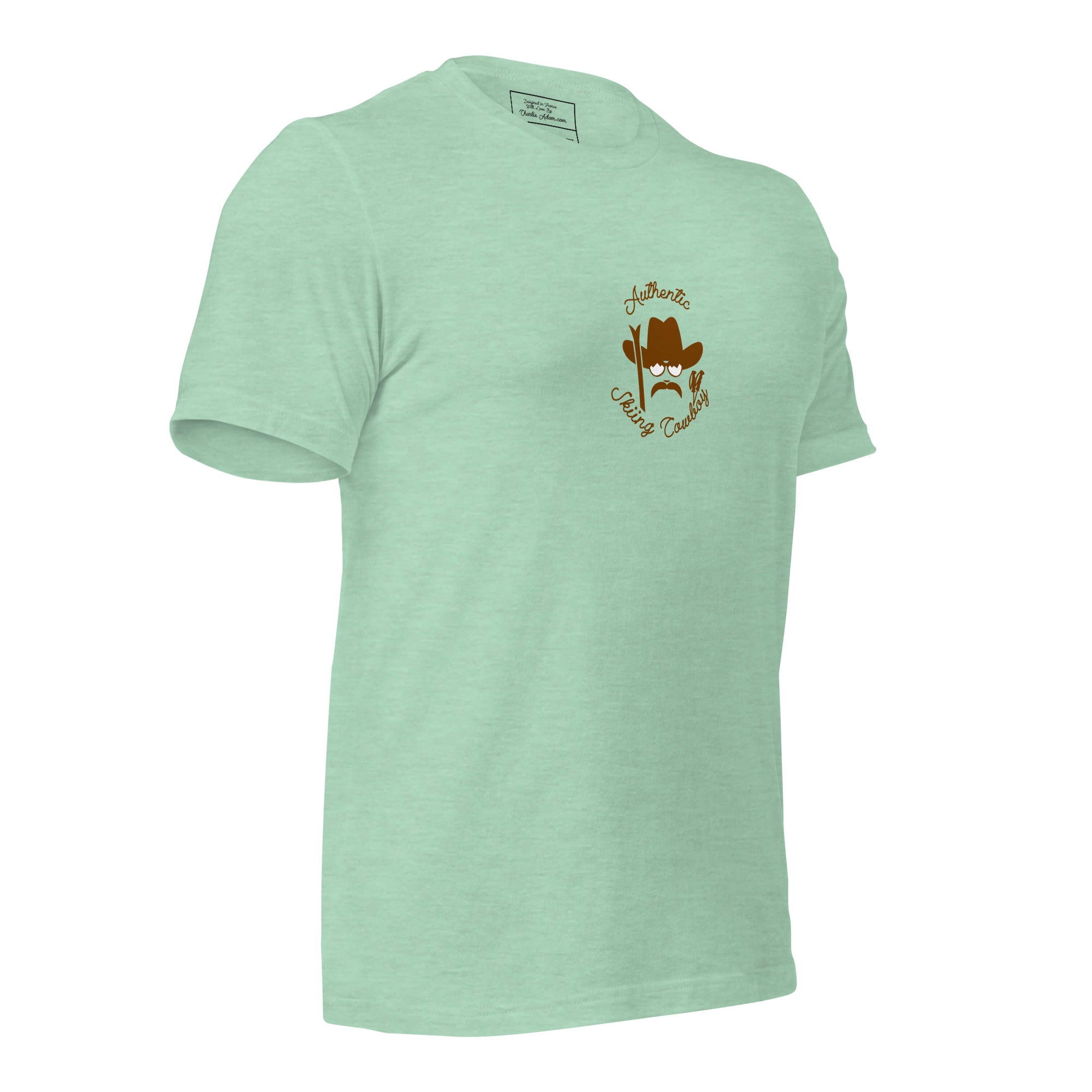 Unisex t-shirt Authentic Skiing Cowboy on heather colors