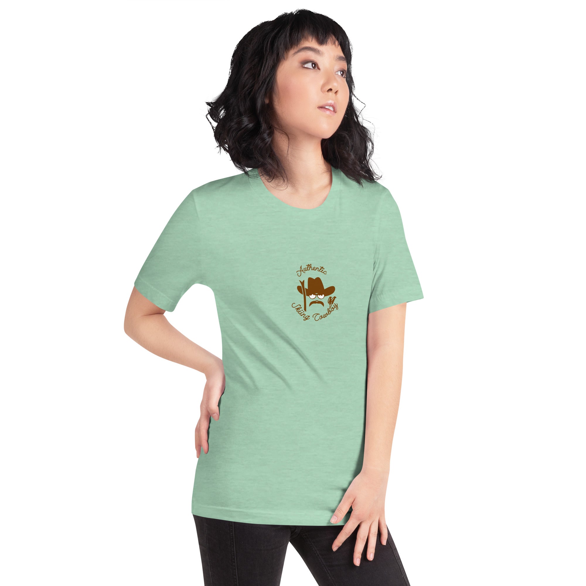 Unisex t-shirt Authentic Skiing Cowboy on heather colors