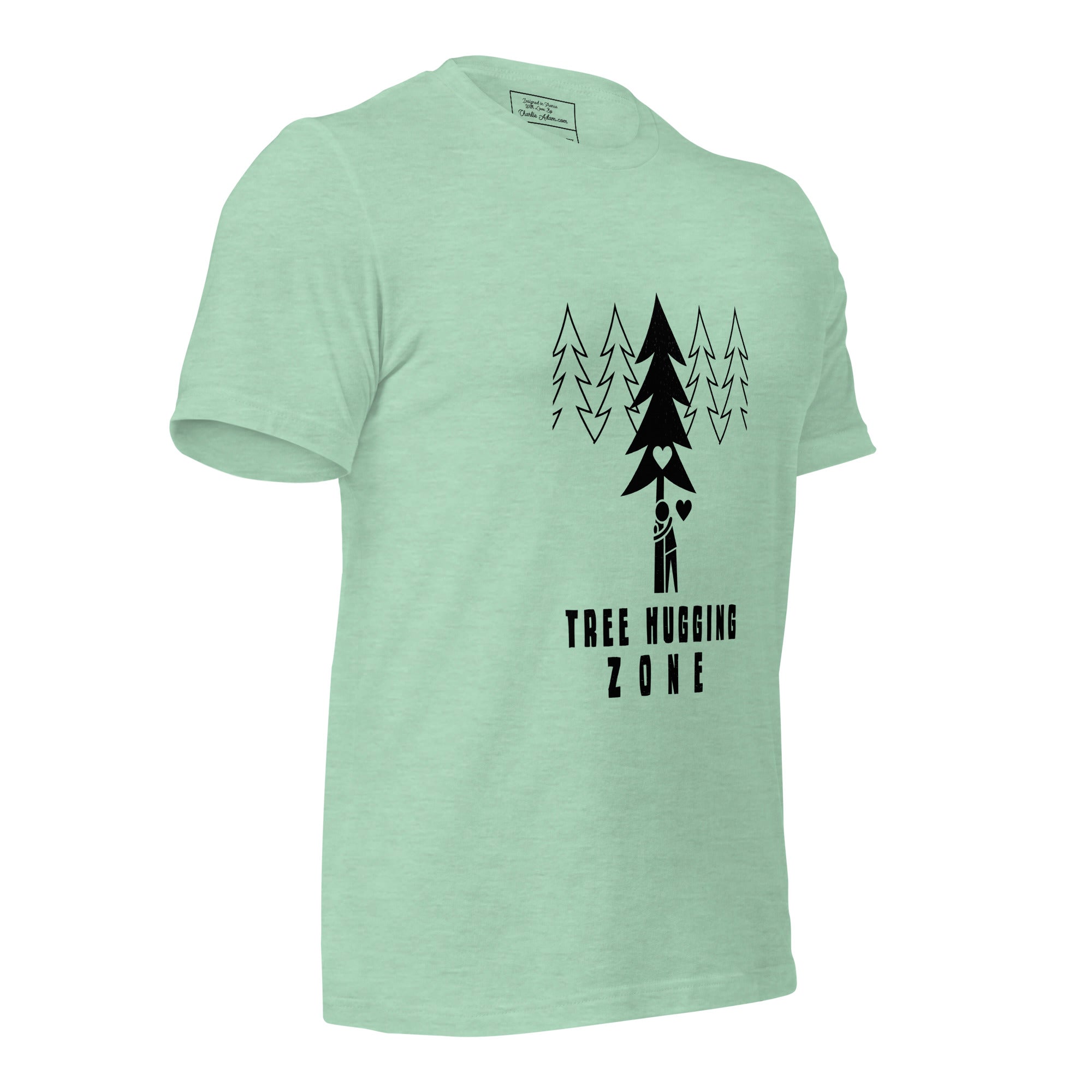 Unisex t-shirt Tree hugging zone on light heather colors
