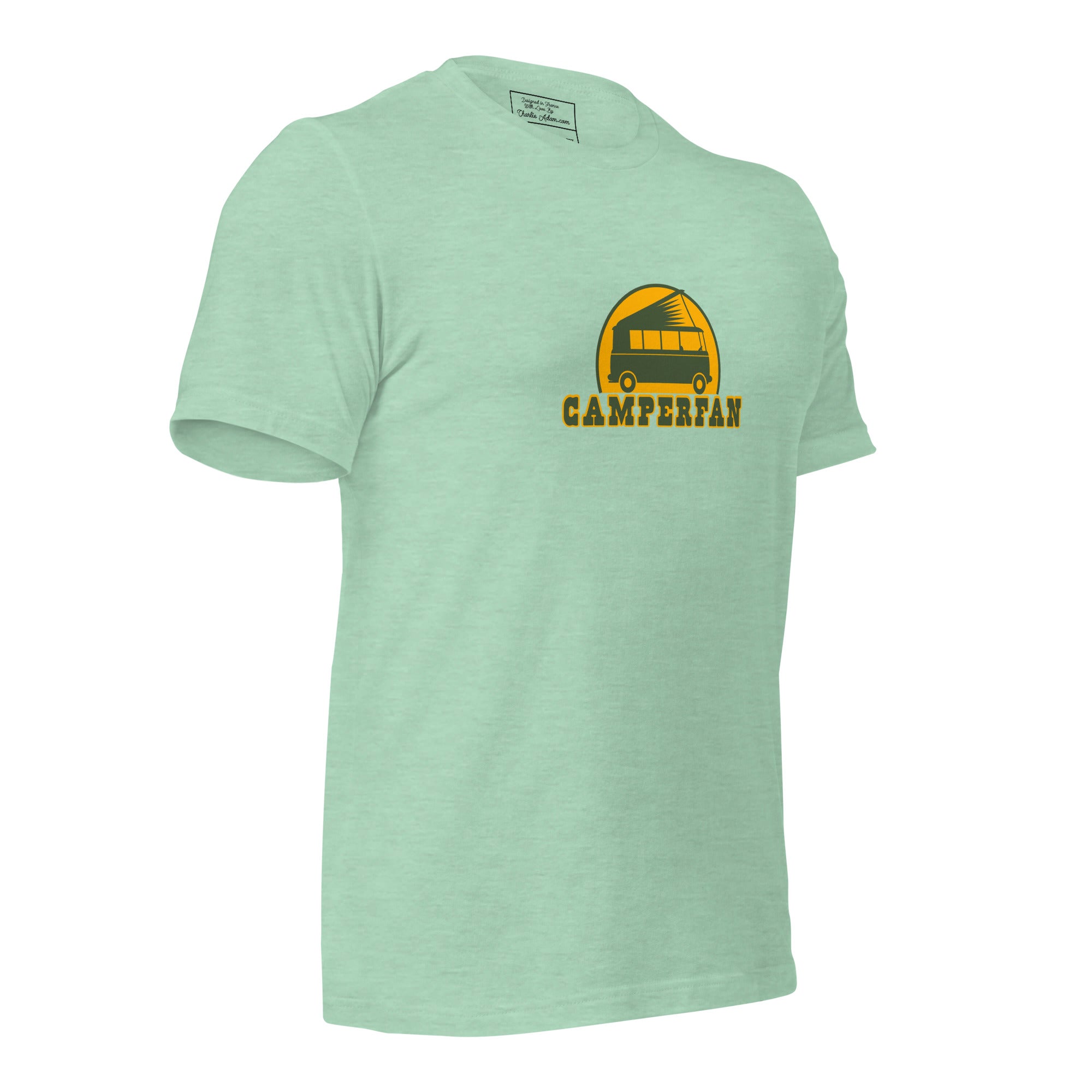 Unisex t-shirt Camperfan on light heather colors