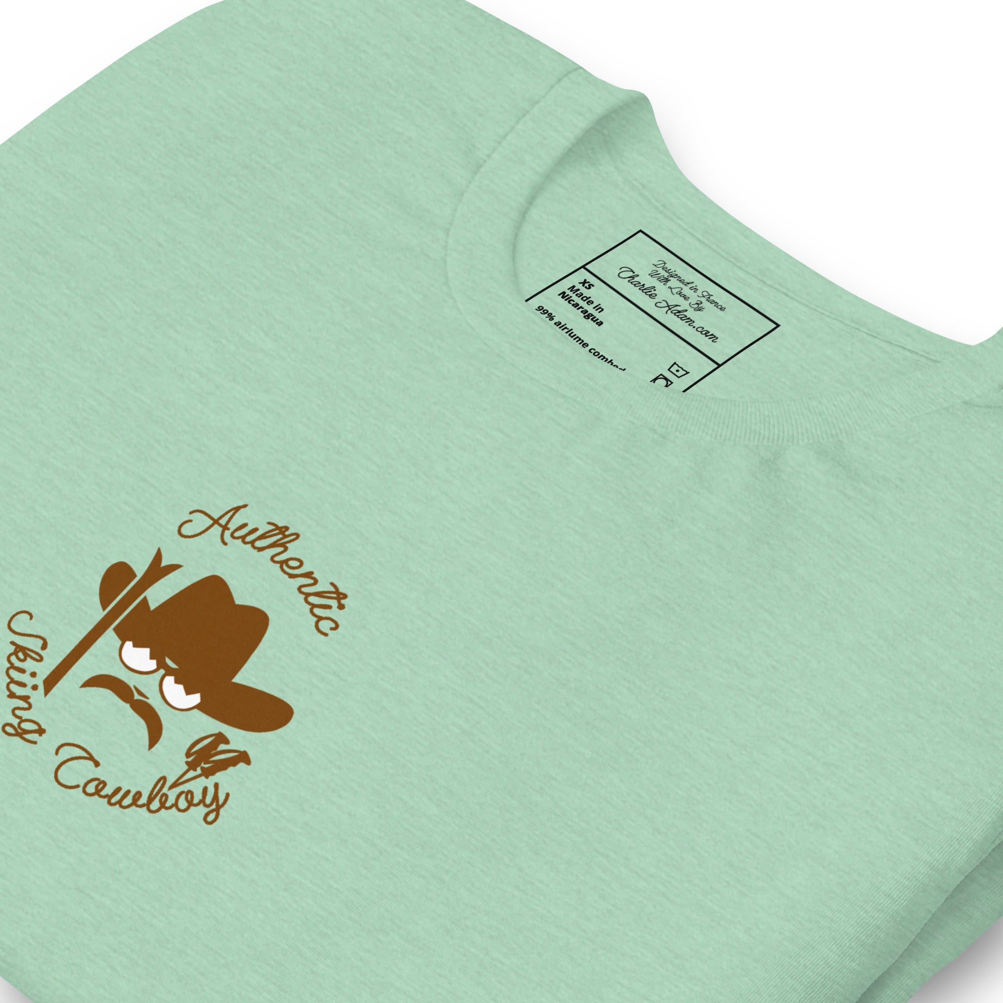 Unisex t-shirt Authentic Skiing Cowboy on heather colors