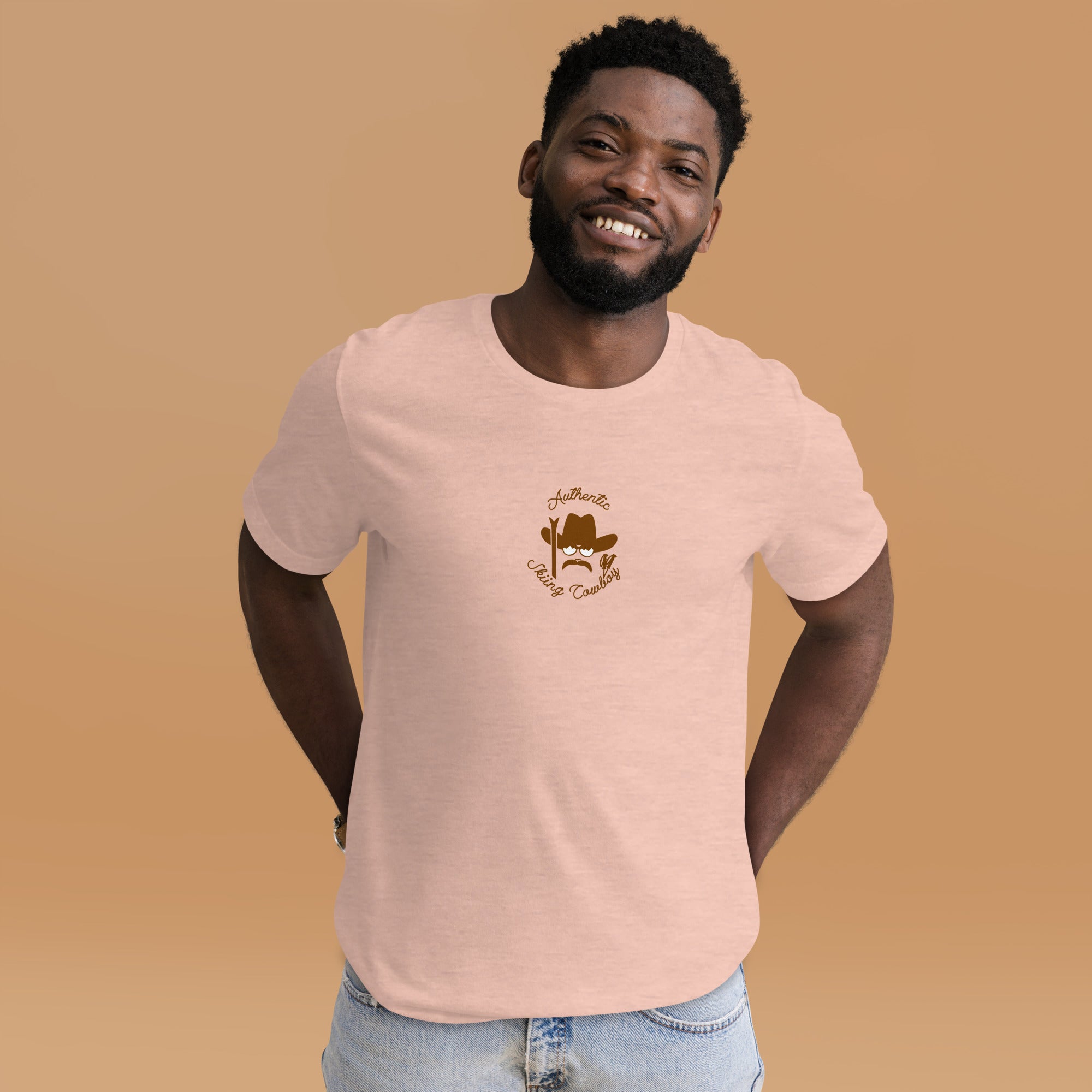 Unisex t-shirt Authentic Skiing Cowboy on heather colors