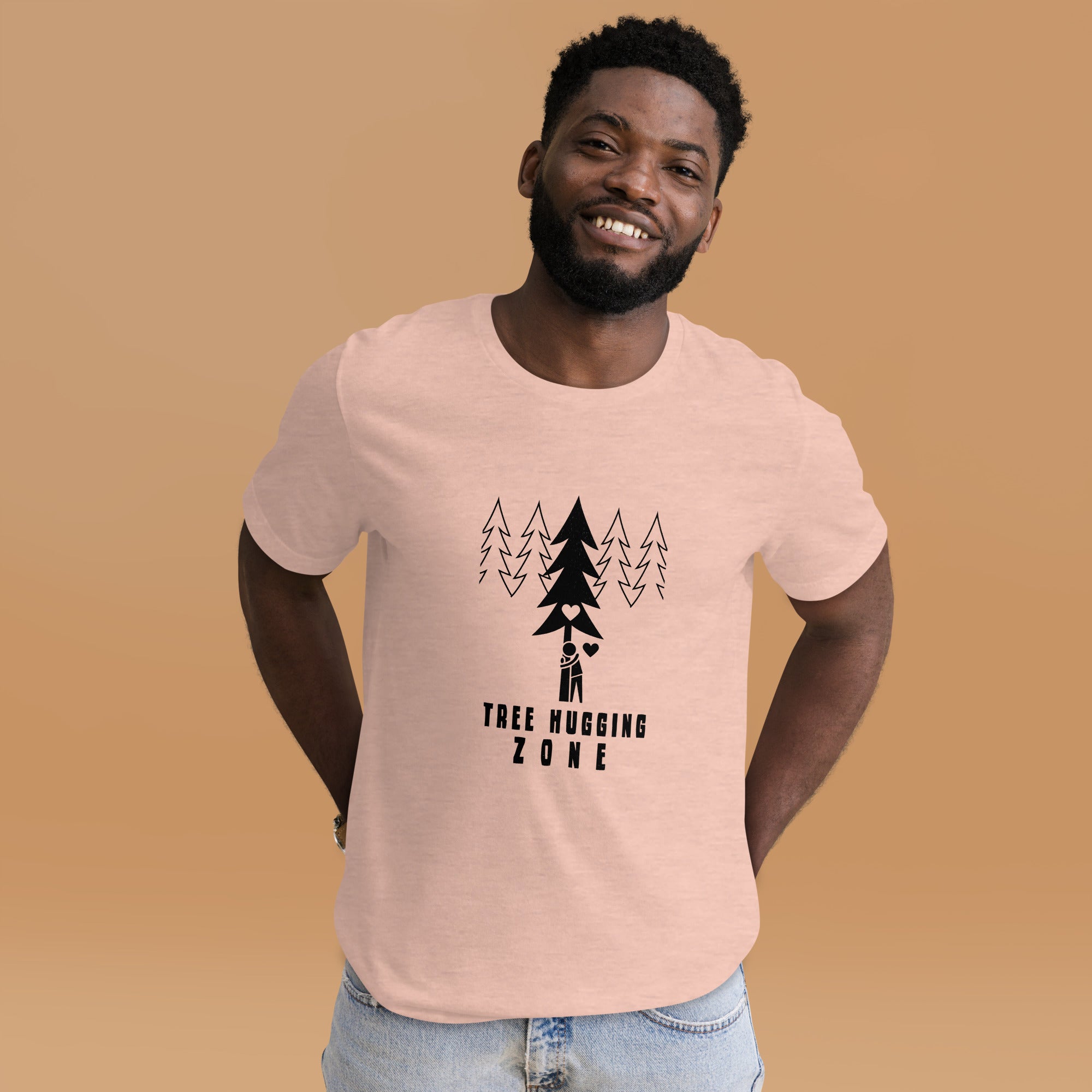 Unisex t-shirt Tree hugging zone on light heather colors