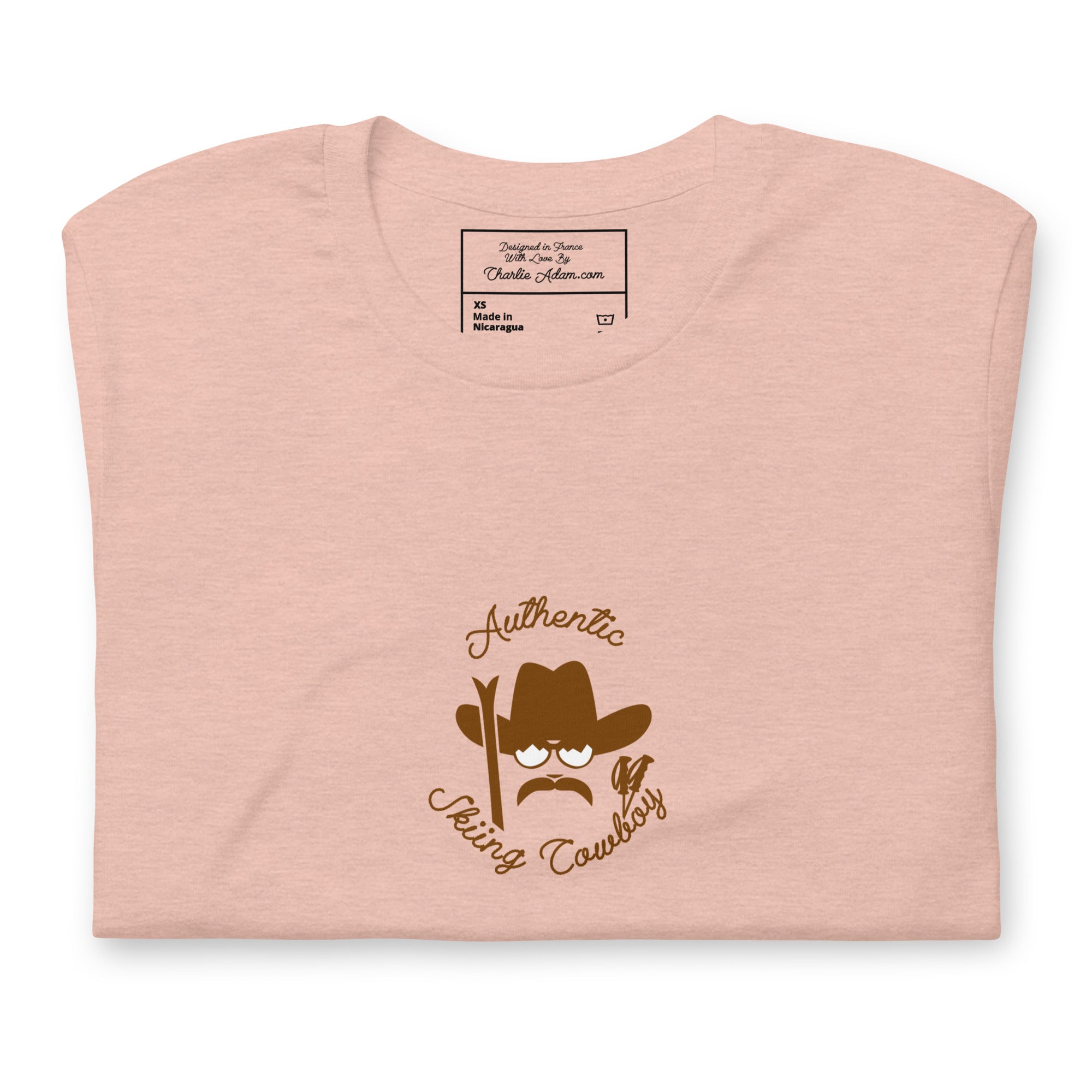 Unisex t-shirt Authentic Skiing Cowboy on heather colors