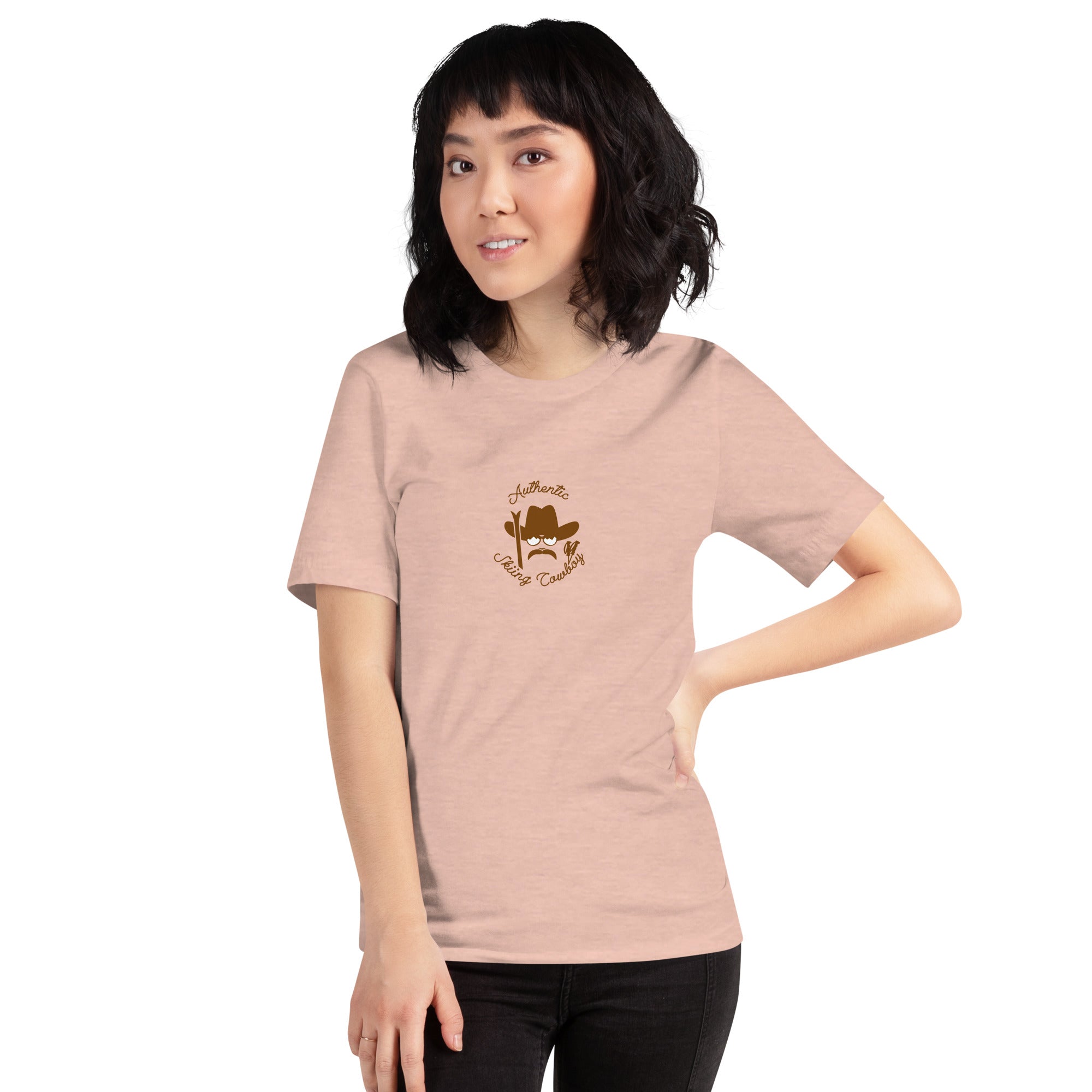 Unisex t-shirt Authentic Skiing Cowboy on heather colors