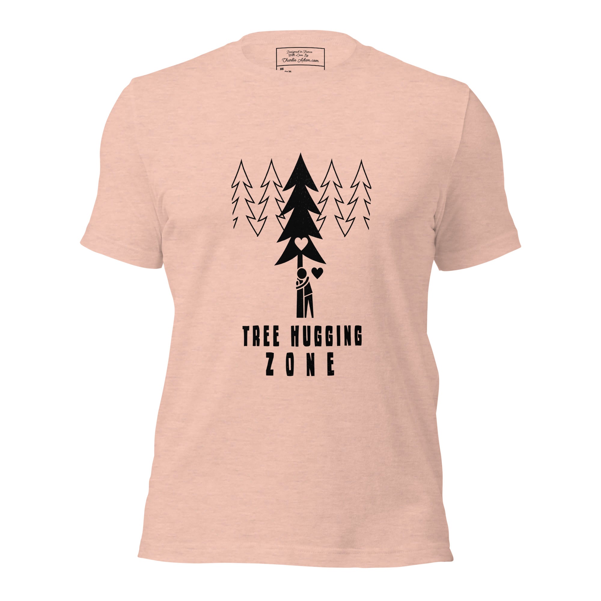 Unisex t-shirt Tree hugging zone on light heather colors
