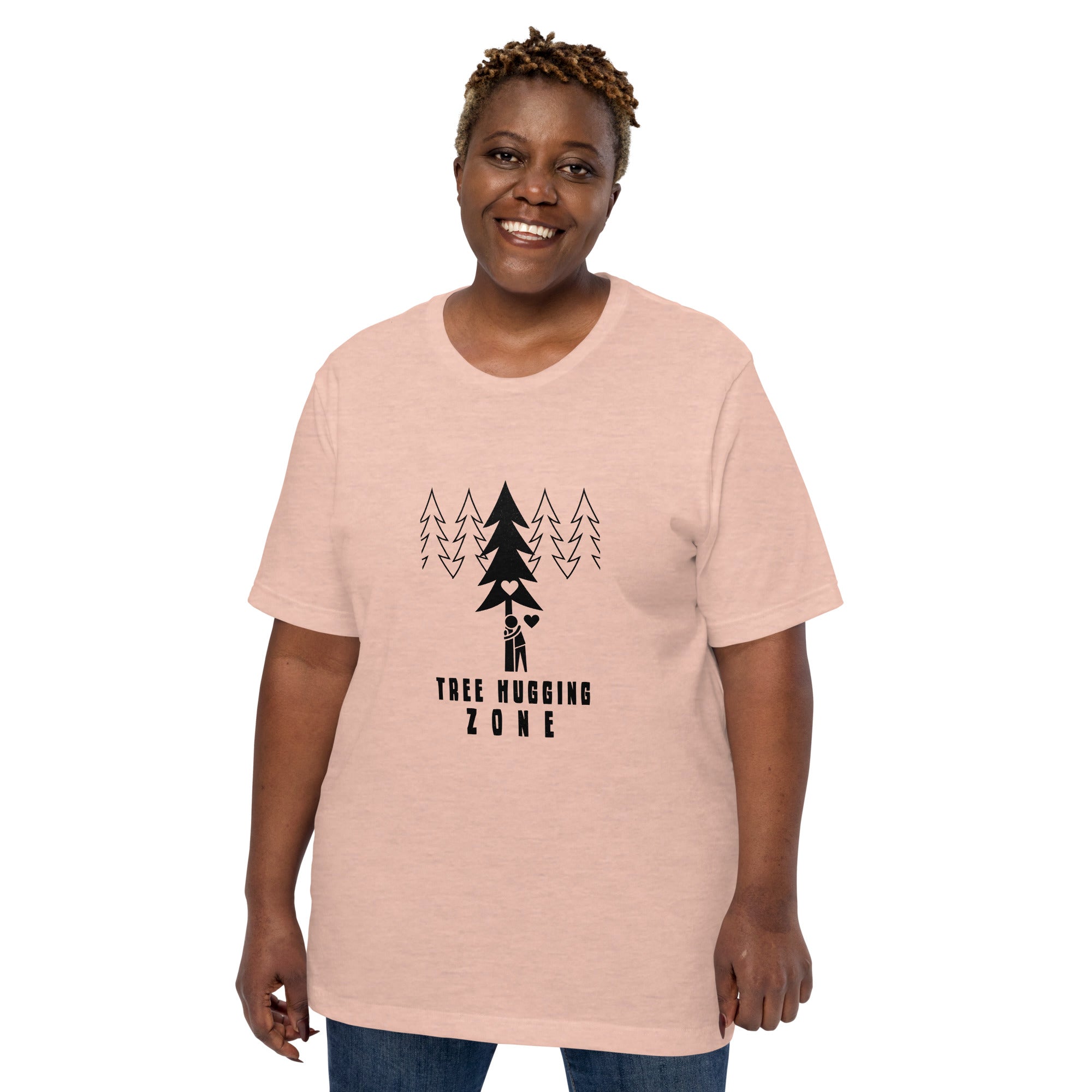 Unisex t-shirt Tree hugging zone on light heather colors