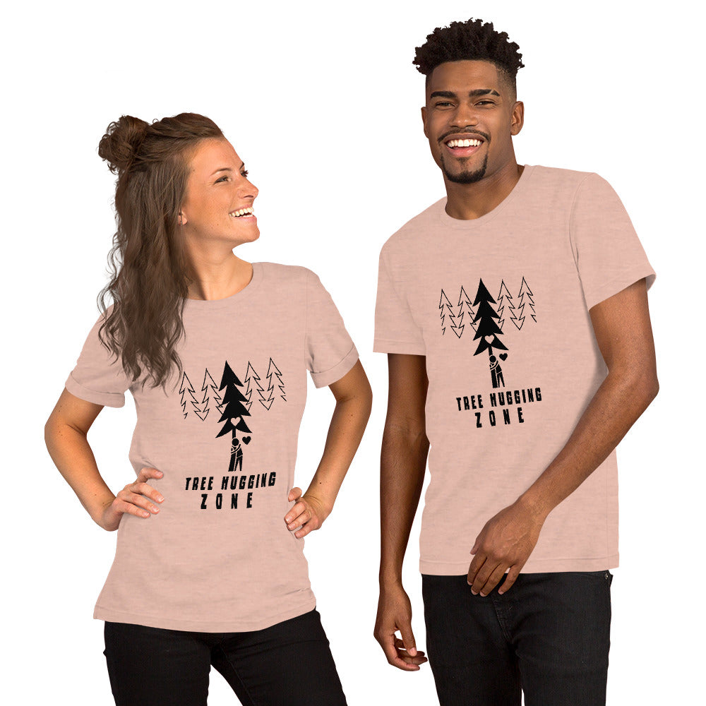 Unisex t-shirt Tree hugging zone on light heather colors