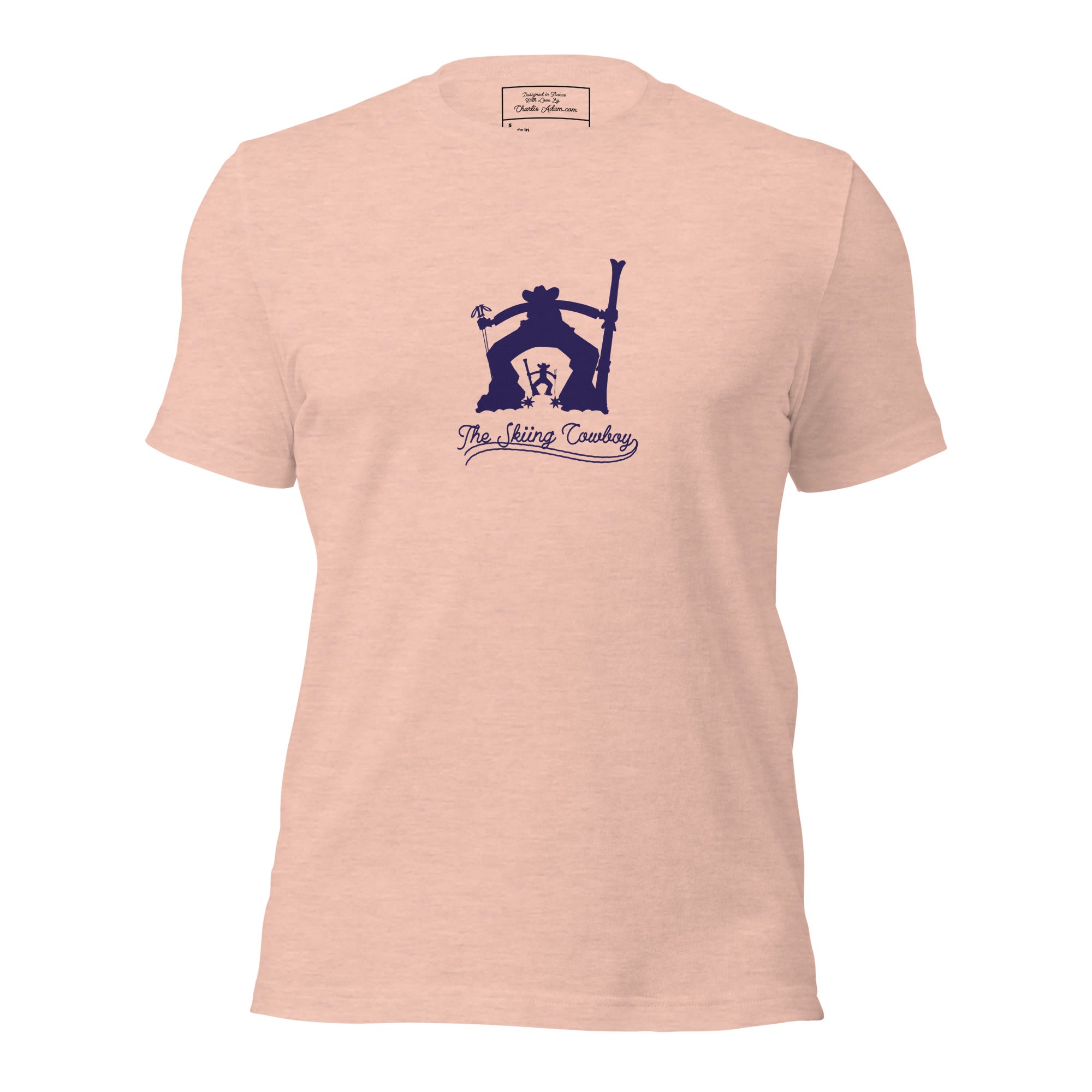 T-shirt en coton unisexe Ski Fight at OK Corral Silhouette sur couleurs chinées claires