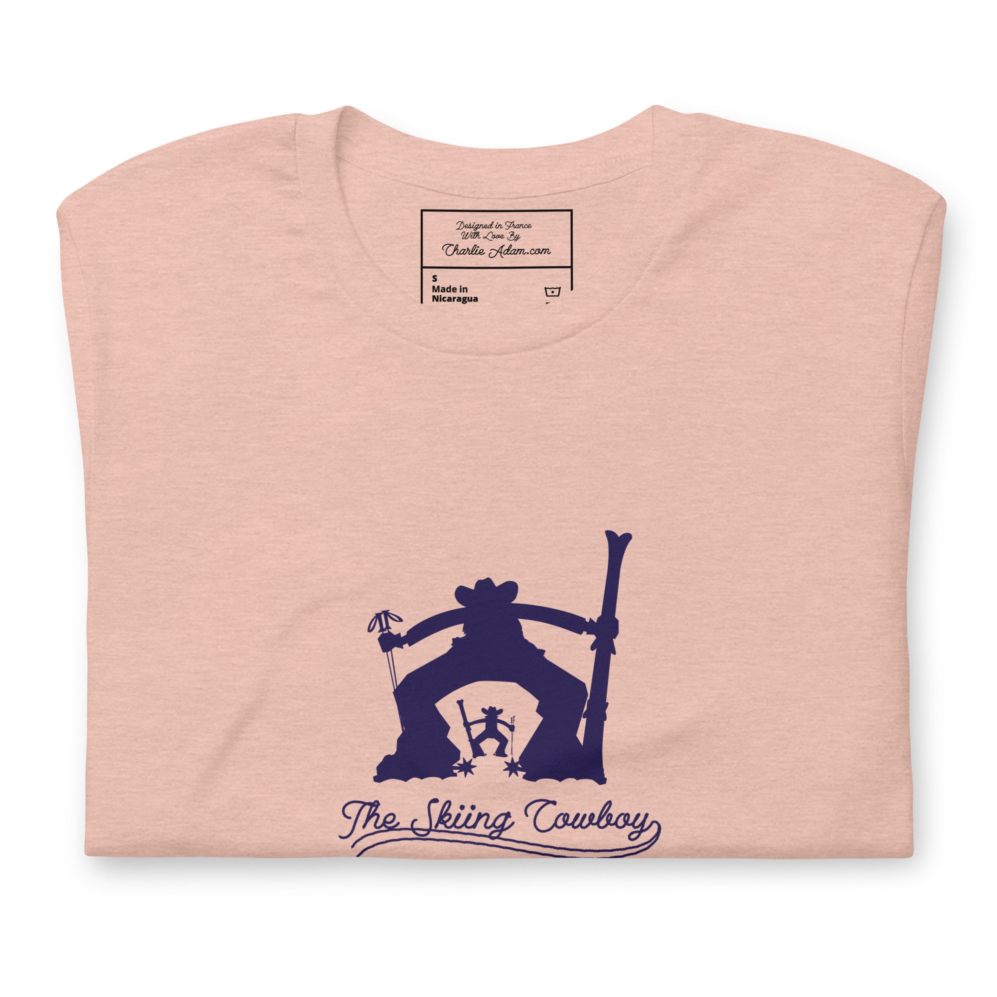 T-shirt en coton unisexe Ski Fight at OK Corral Silhouette sur couleurs chinées claires