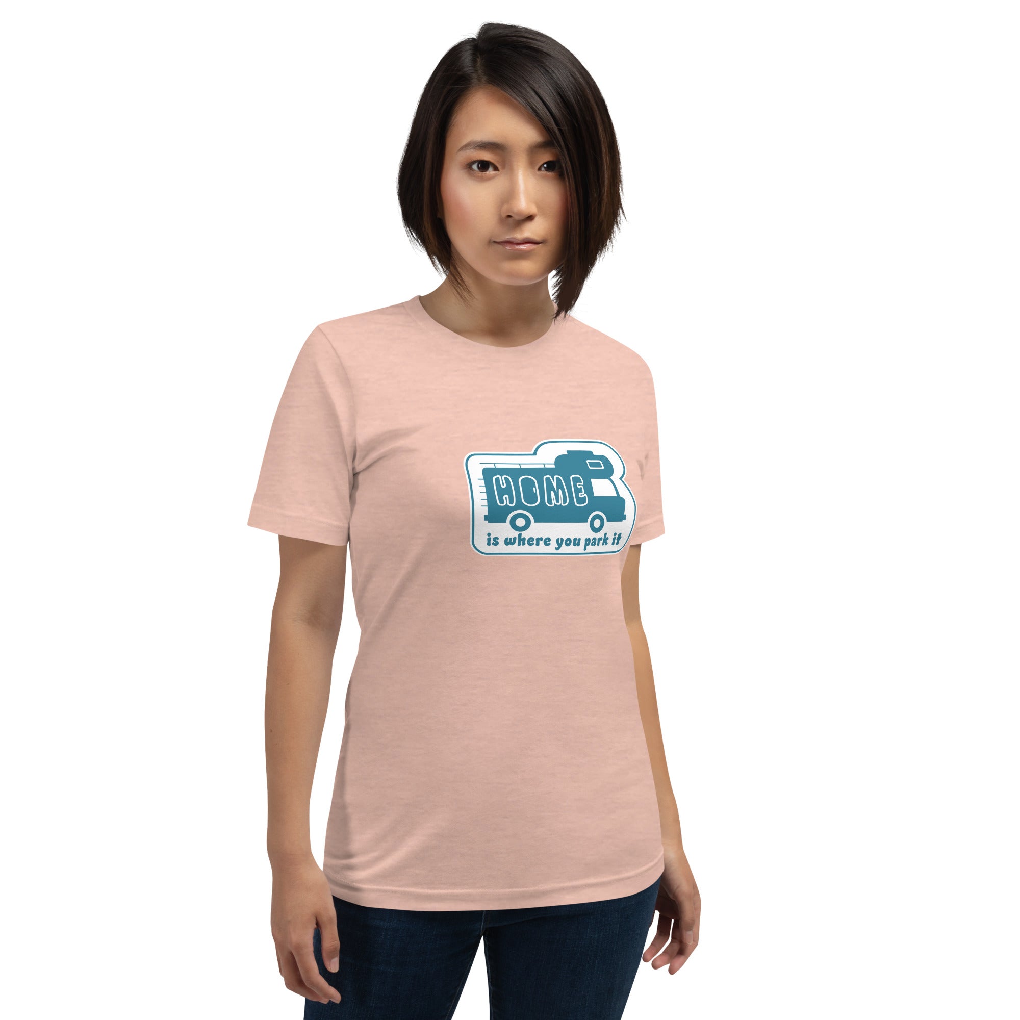 Unisex cotton t-shirt Bold Camper Van on light heather colors