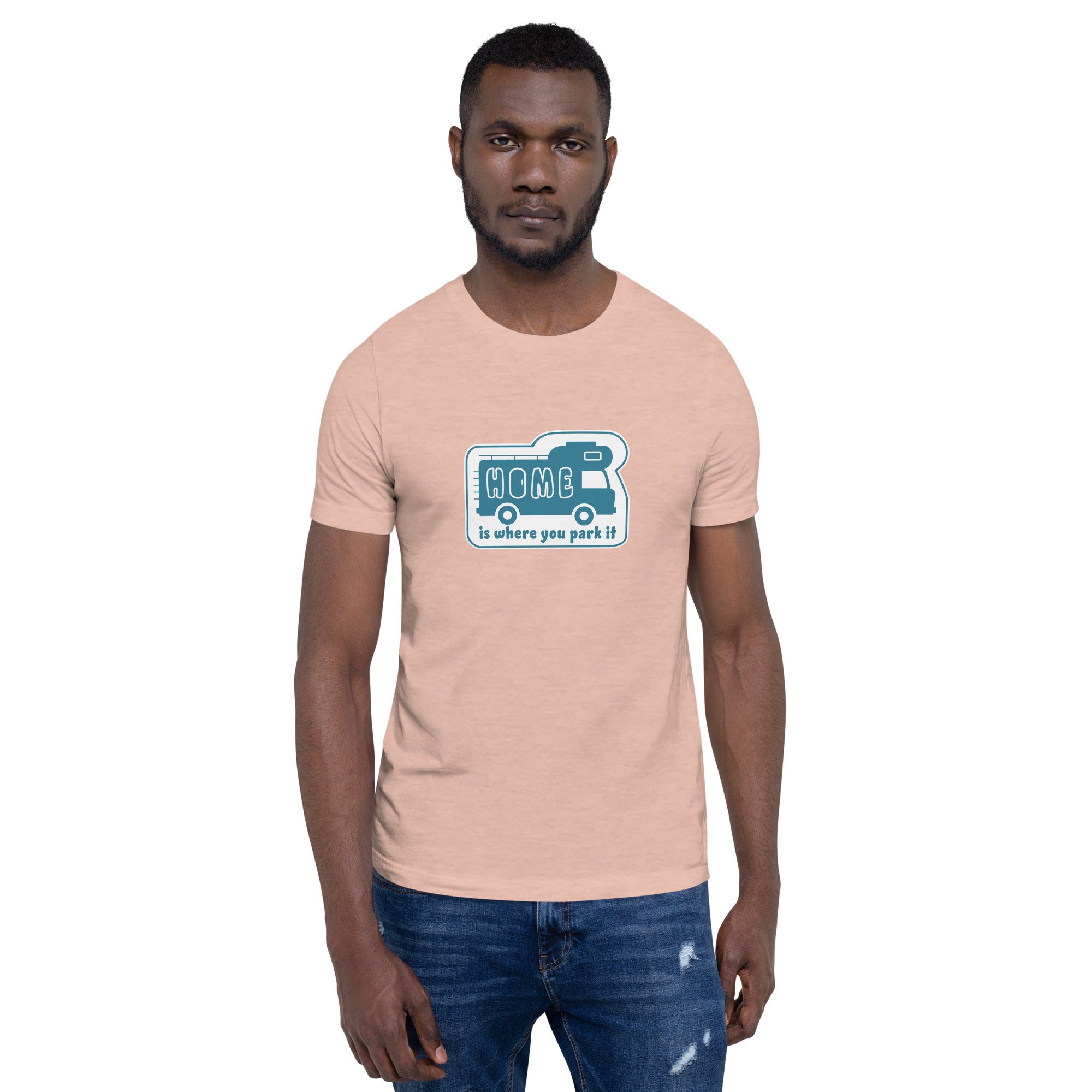 Unisex cotton t-shirt Bold Camper Van on light heather colors