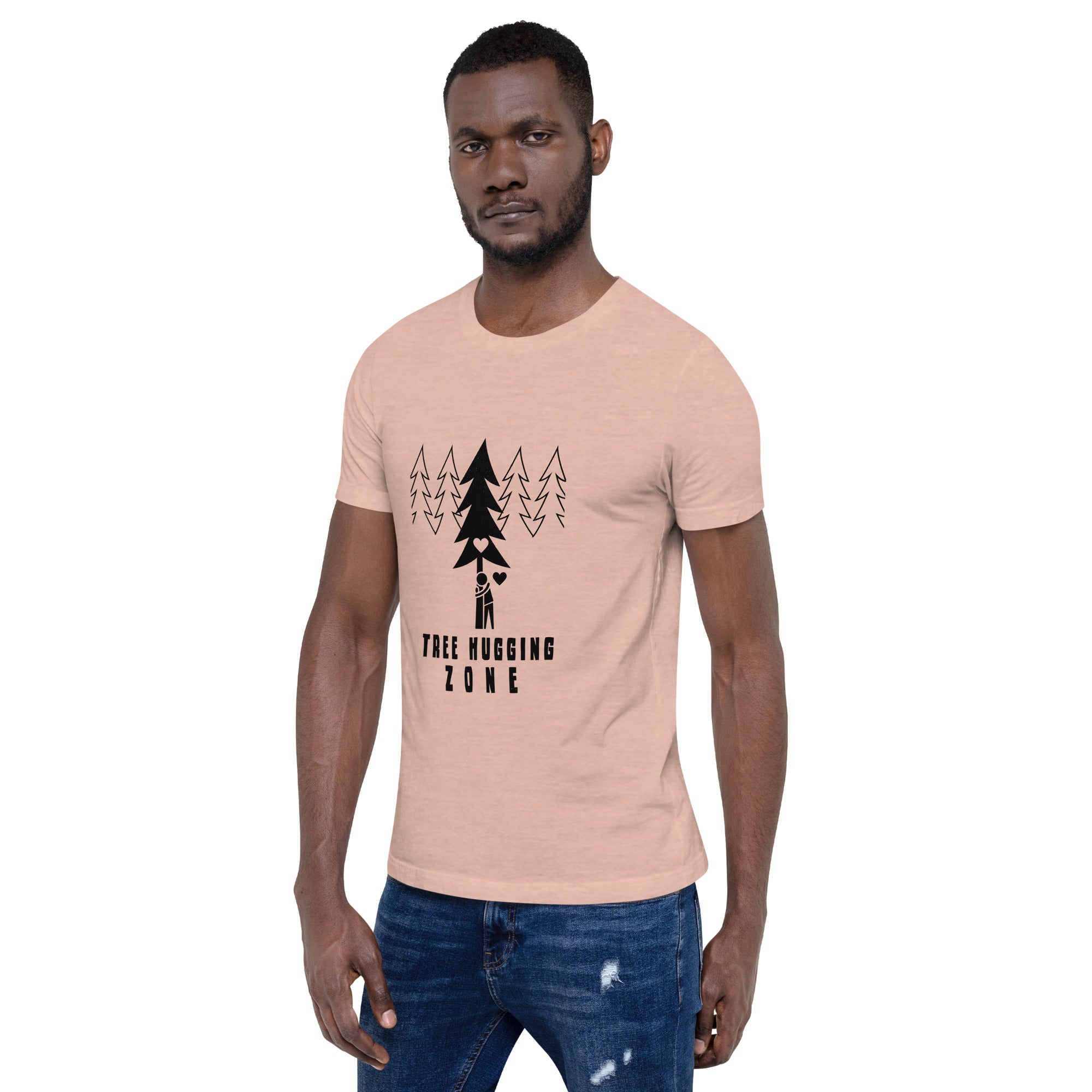 Unisex t-shirt Tree hugging zone on light heather colors