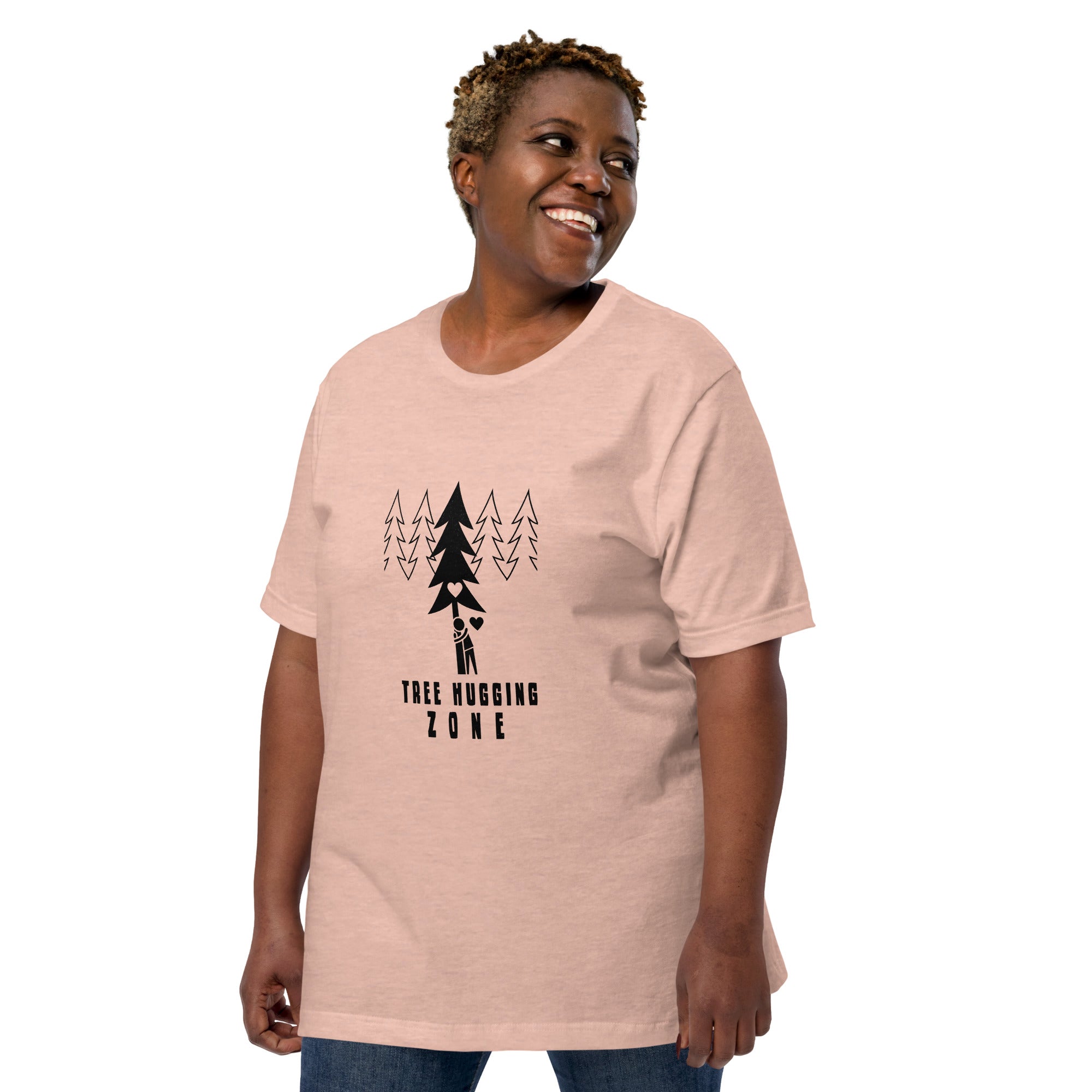 Unisex t-shirt Tree hugging zone on light heather colors