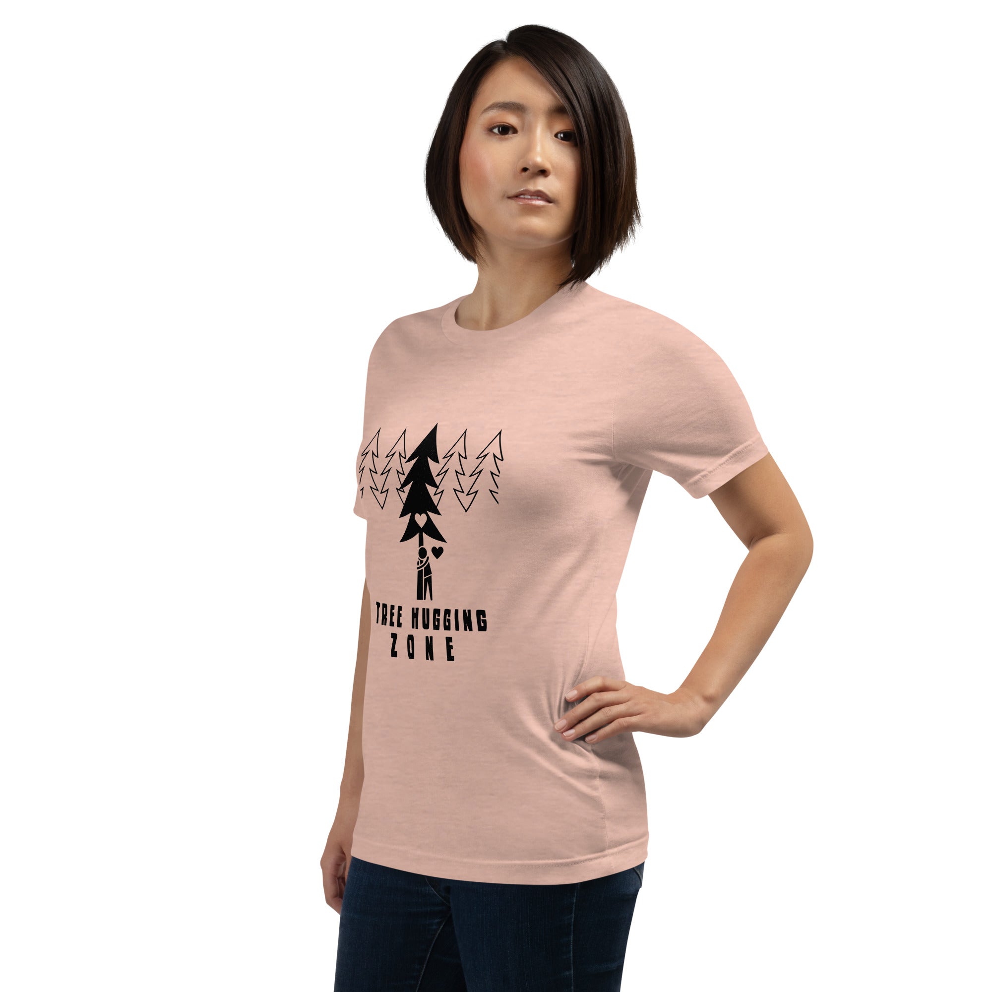 Unisex t-shirt Tree hugging zone on light heather colors
