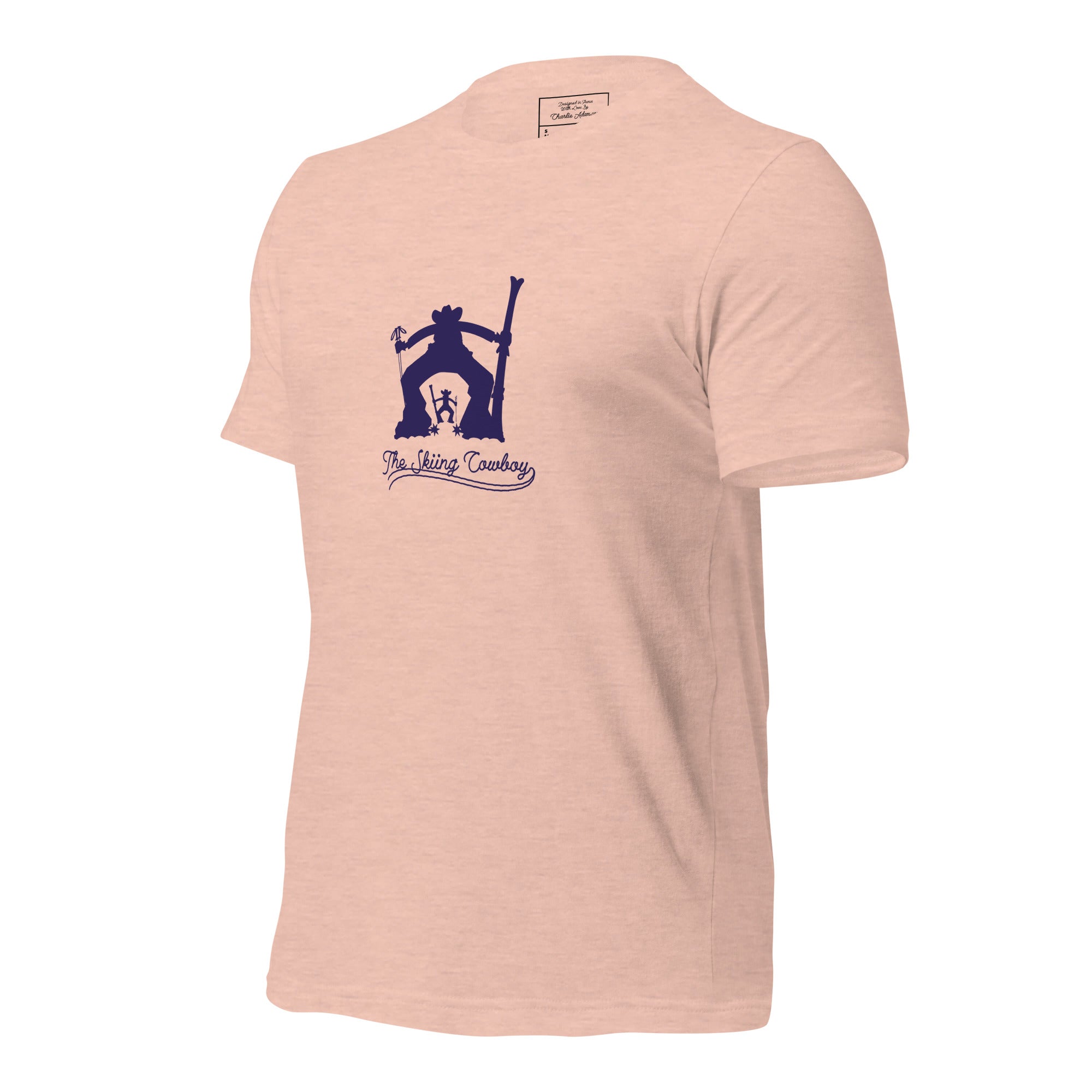 T-shirt en coton unisexe Ski Fight at OK Corral Silhouette sur couleurs chinées claires