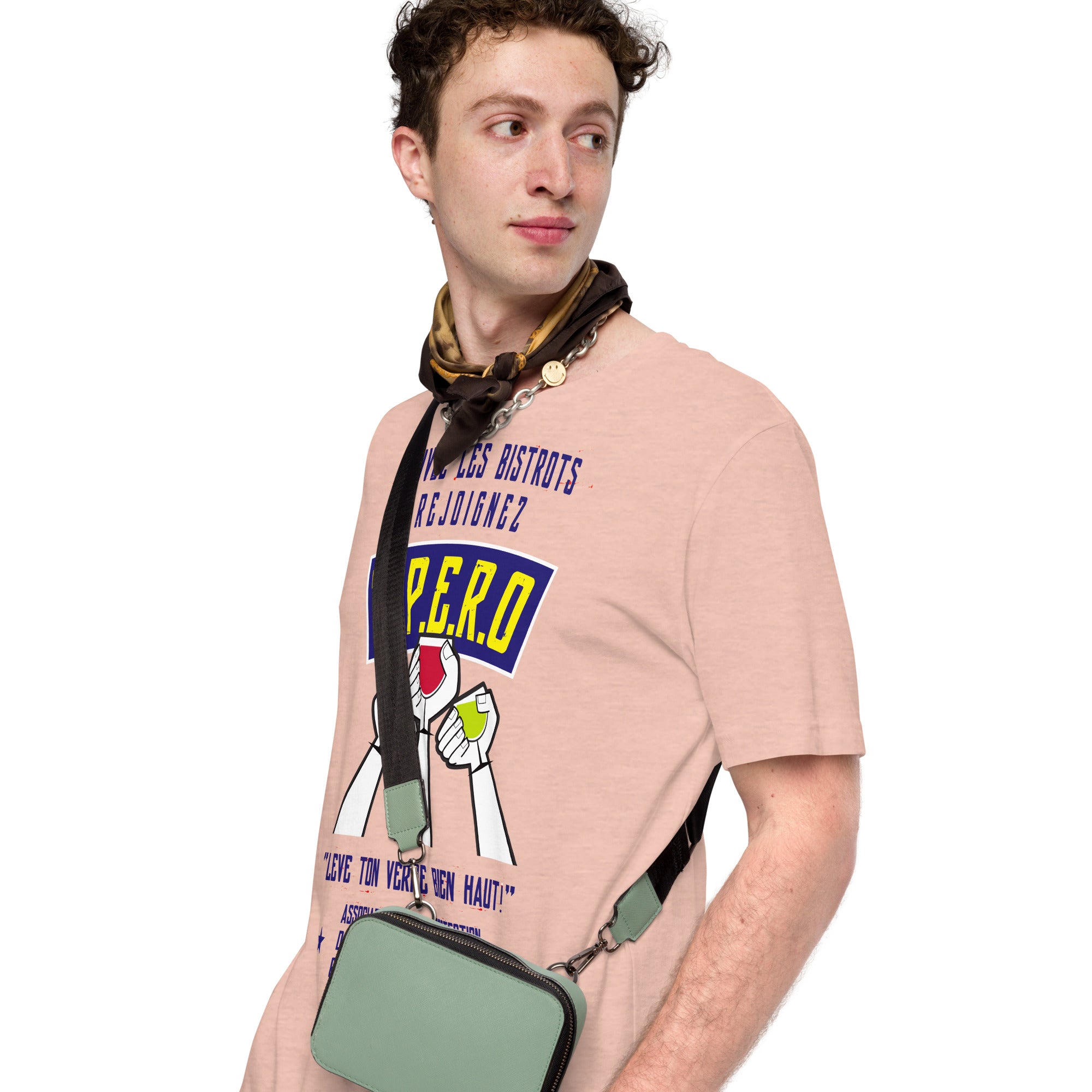 Unisex cotton t-shirt Sauvez les Bistrots, rejoignez l'Apéro on light heather colors