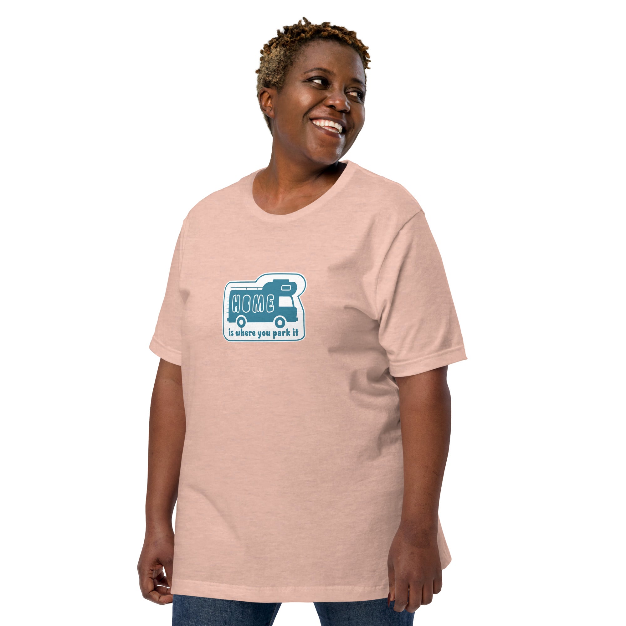 Unisex cotton t-shirt Bold Camper Van on light heather colors