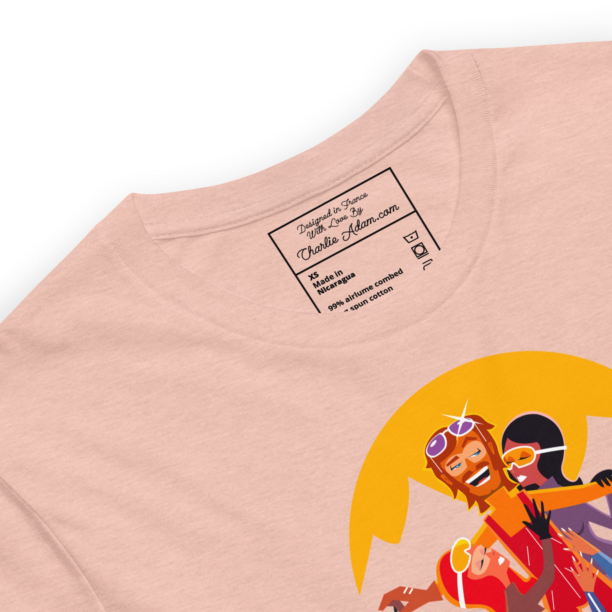 T-shirt en coton unisexe Love instructor First lesson free sur couleurs chinées claires