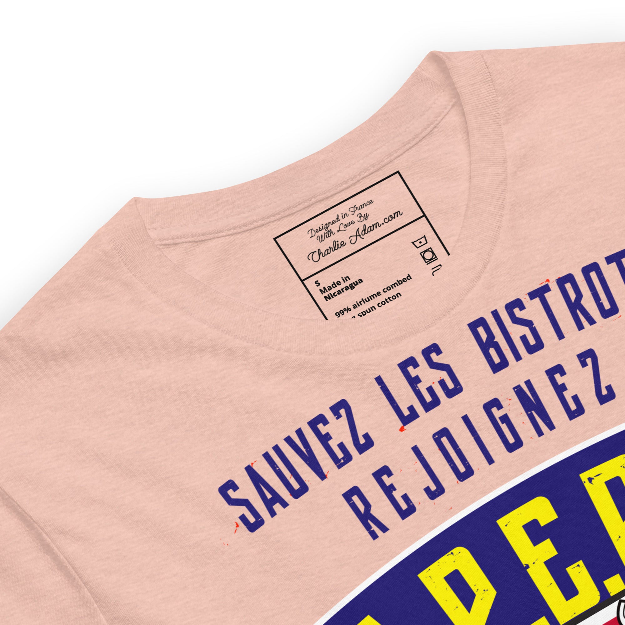 Unisex cotton t-shirt Sauvez les Bistrots, rejoignez l'Apéro on light heather colors