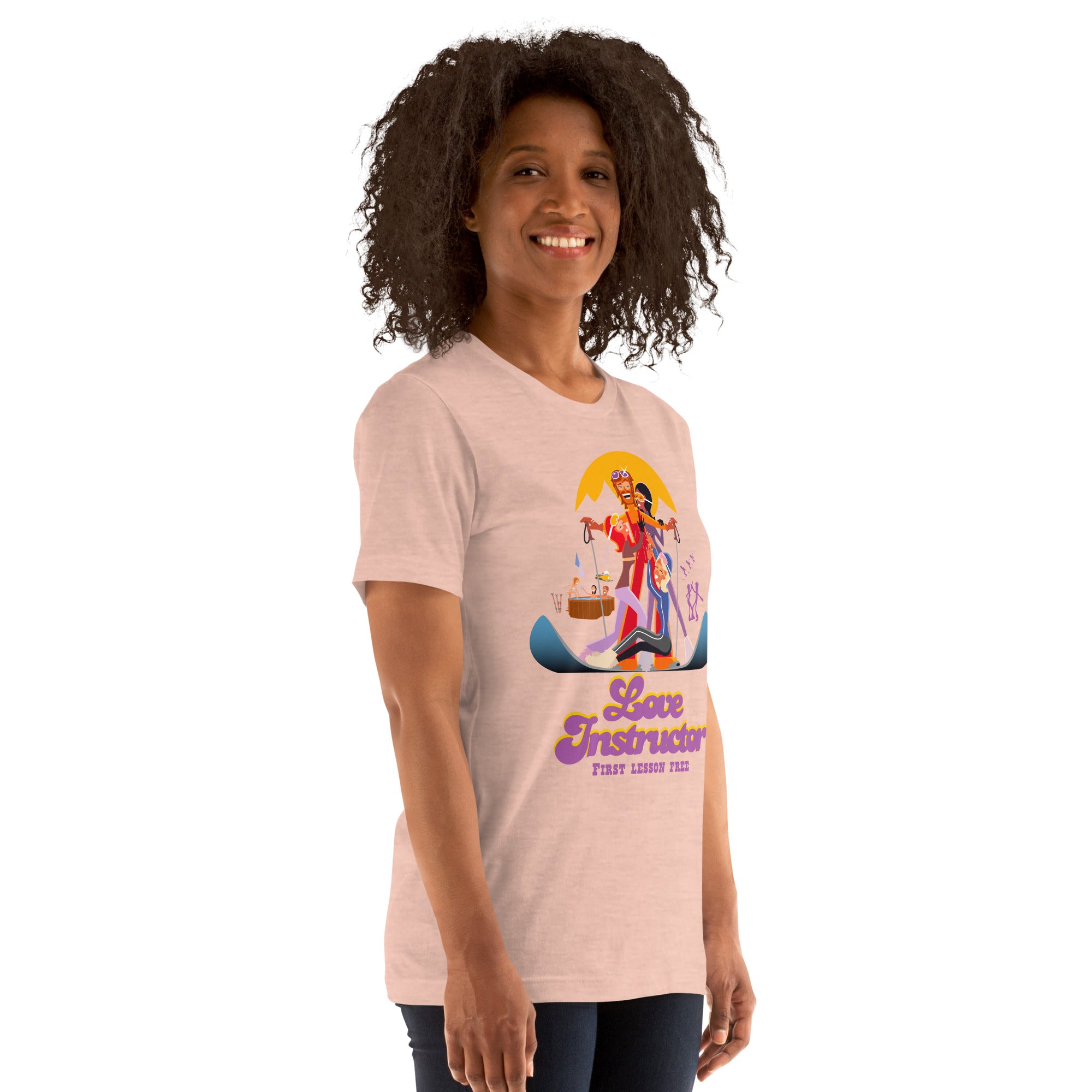 T-shirt en coton unisexe Love instructor First lesson free sur couleurs chinées claires