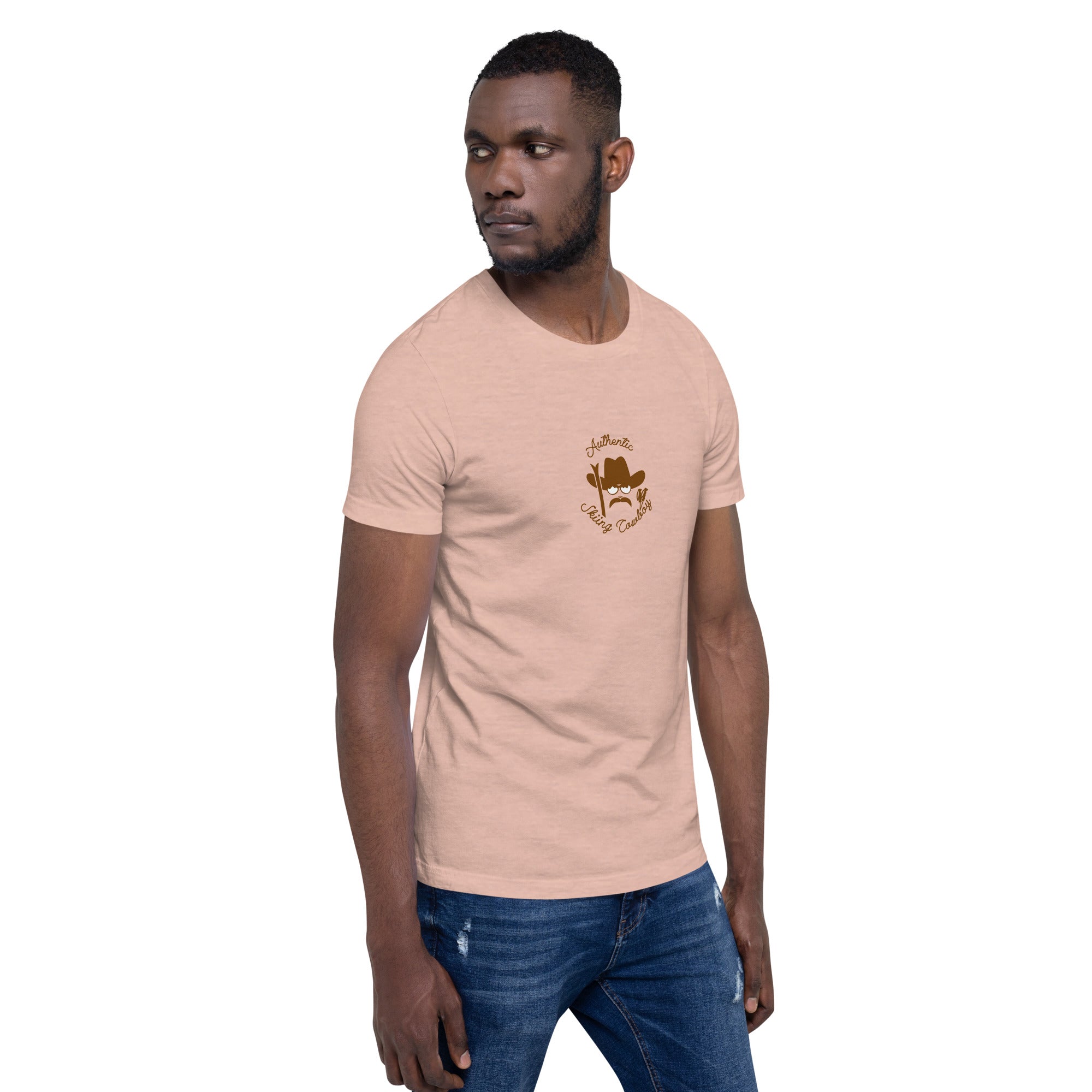 Unisex t-shirt Authentic Skiing Cowboy on heather colors