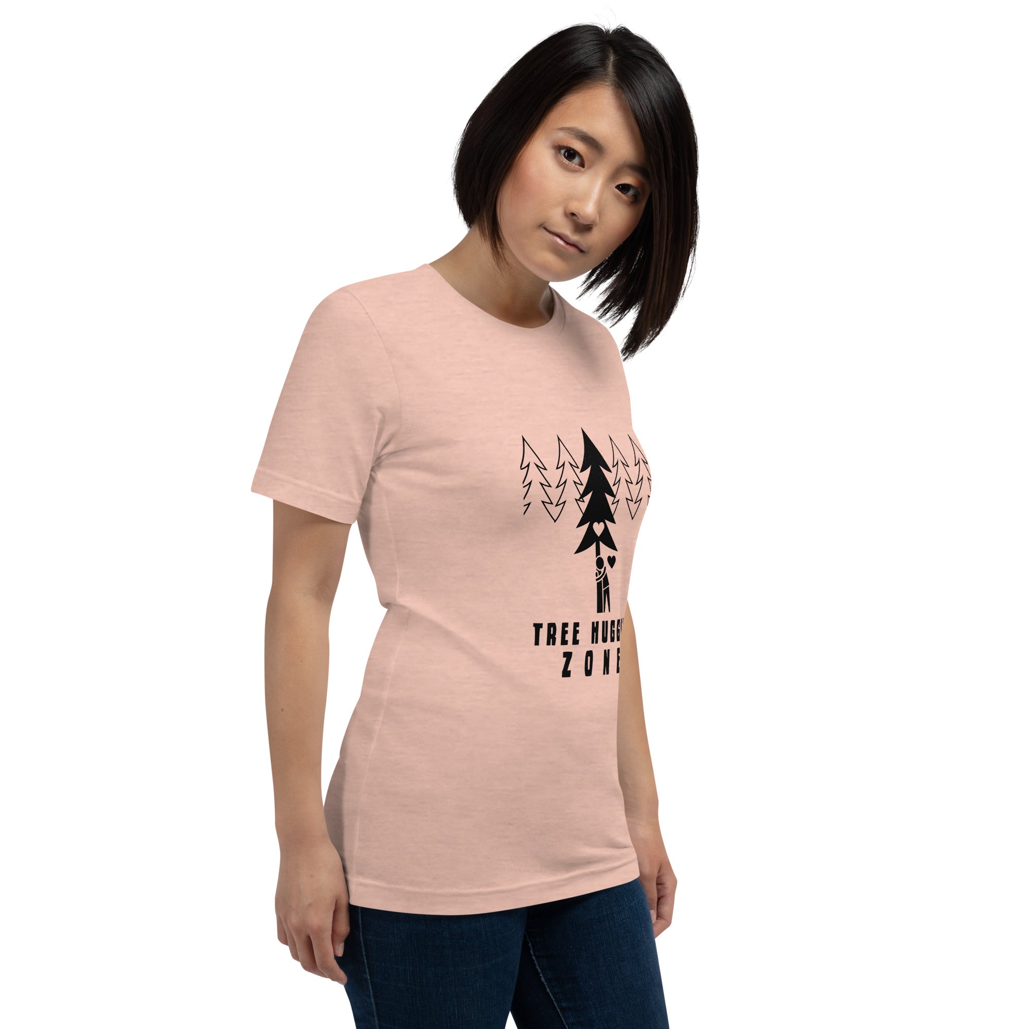 Unisex t-shirt Tree hugging zone on light heather colors