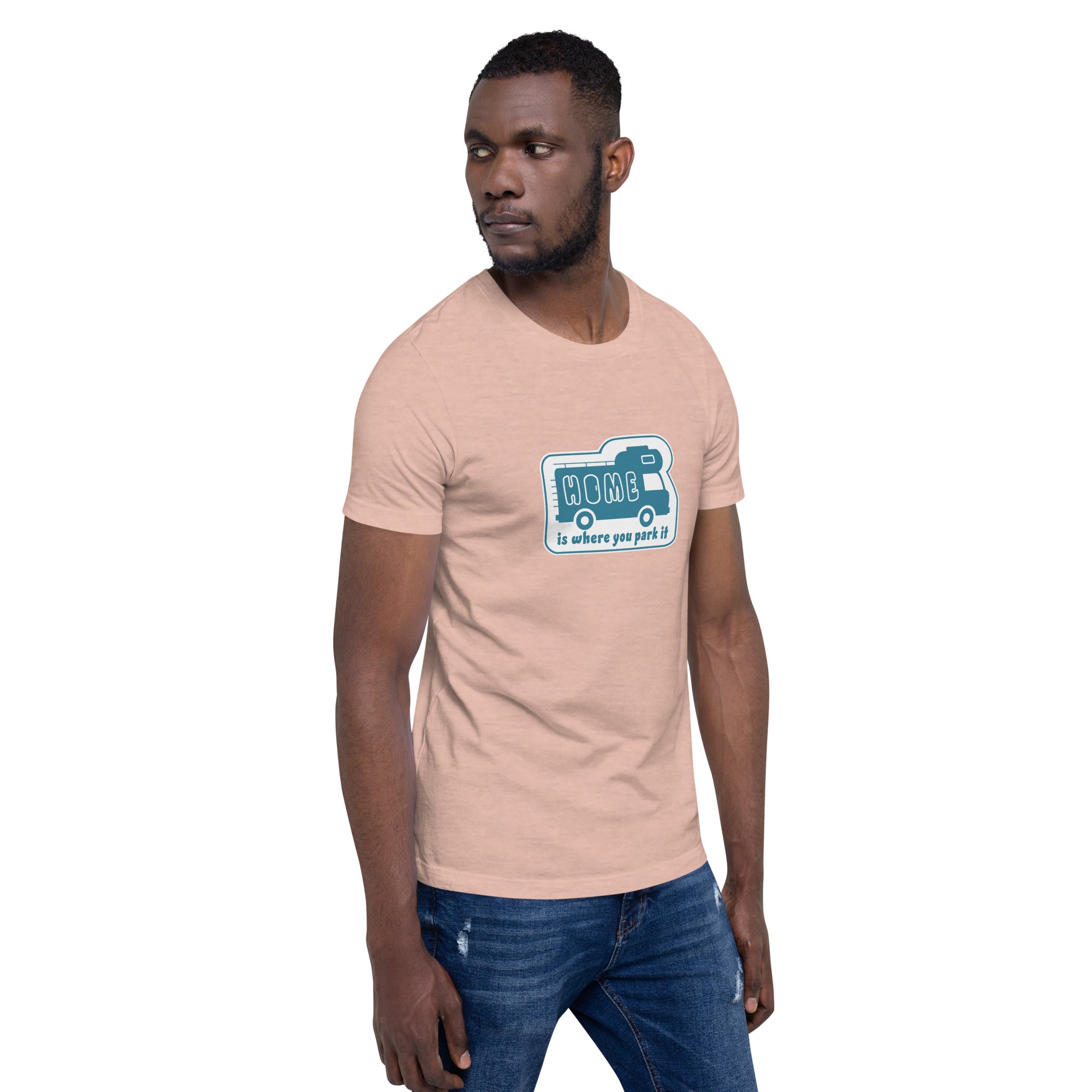 Unisex cotton t-shirt Bold Camper Van on light heather colors