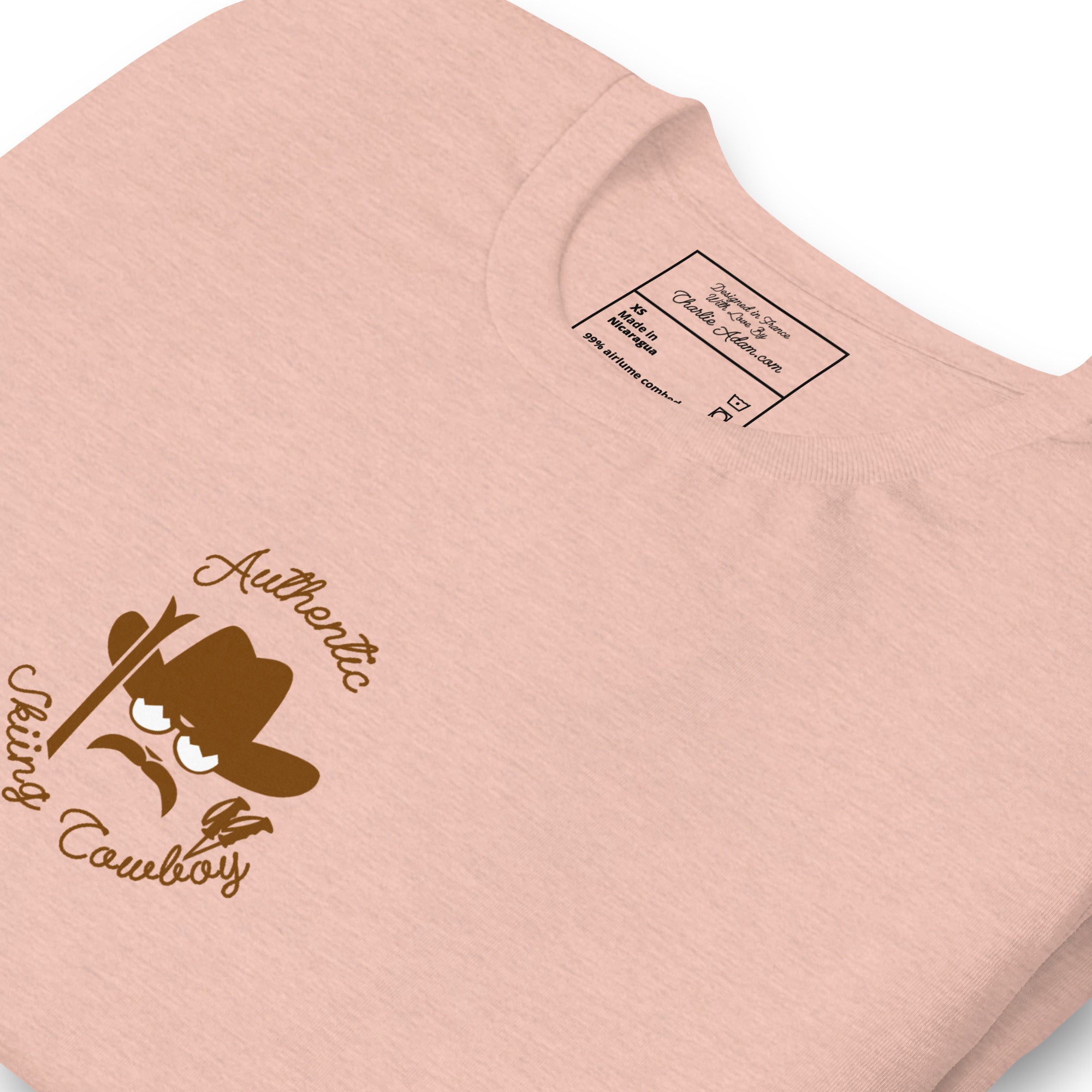 Unisex t-shirt Authentic Skiing Cowboy on heather colors