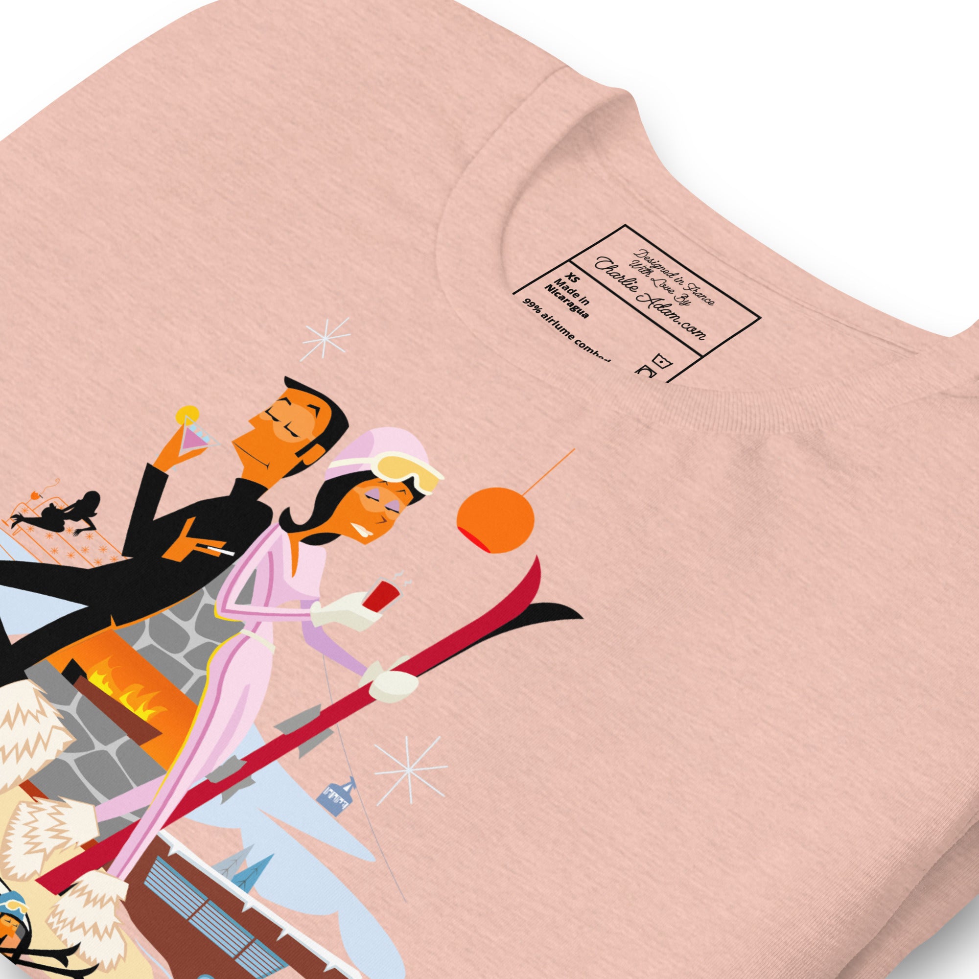 T-shirt en coton unisexe License To Chill Mission Après-Ski sur couleurs chinées claires