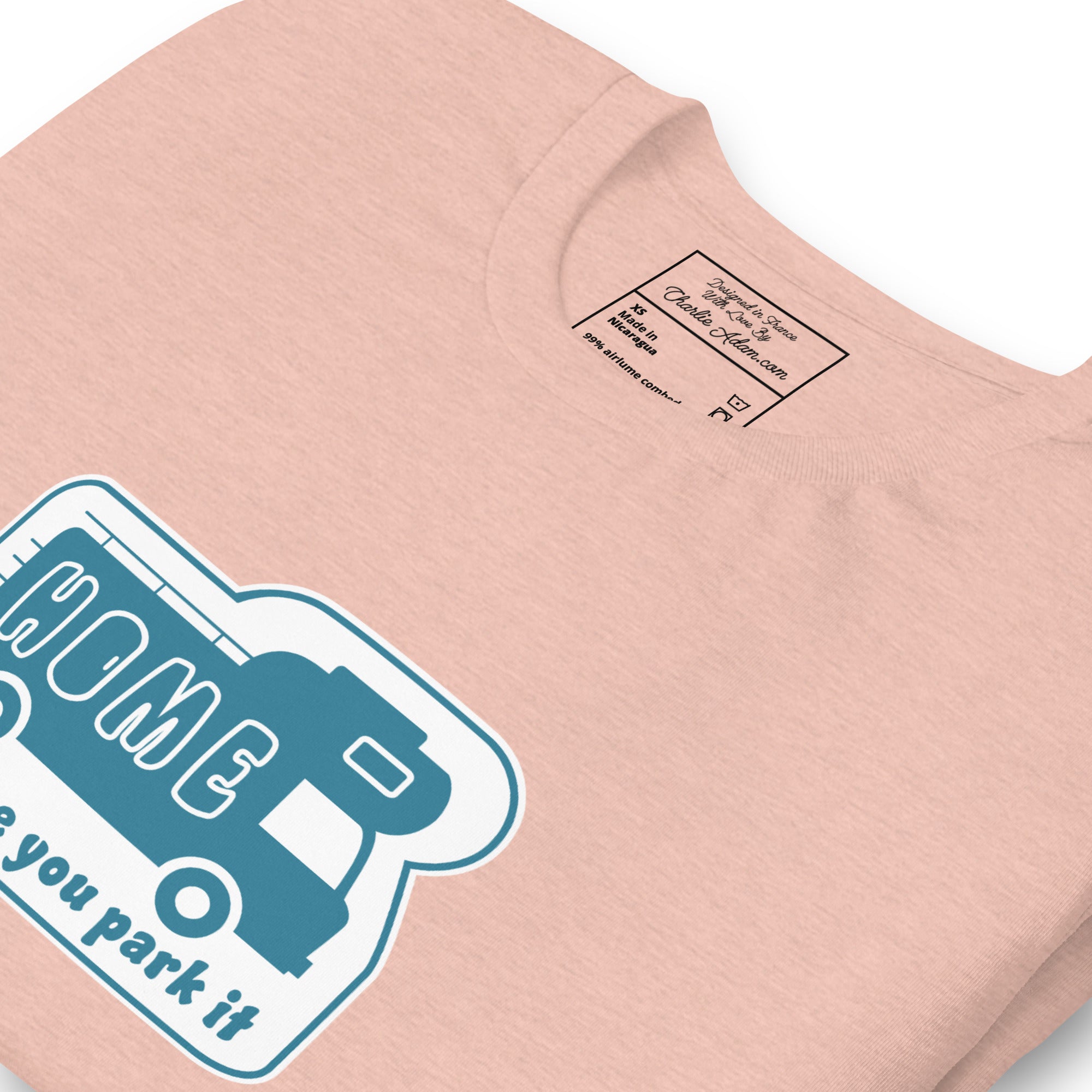 Unisex cotton t-shirt Bold Camper Van on light heather colors