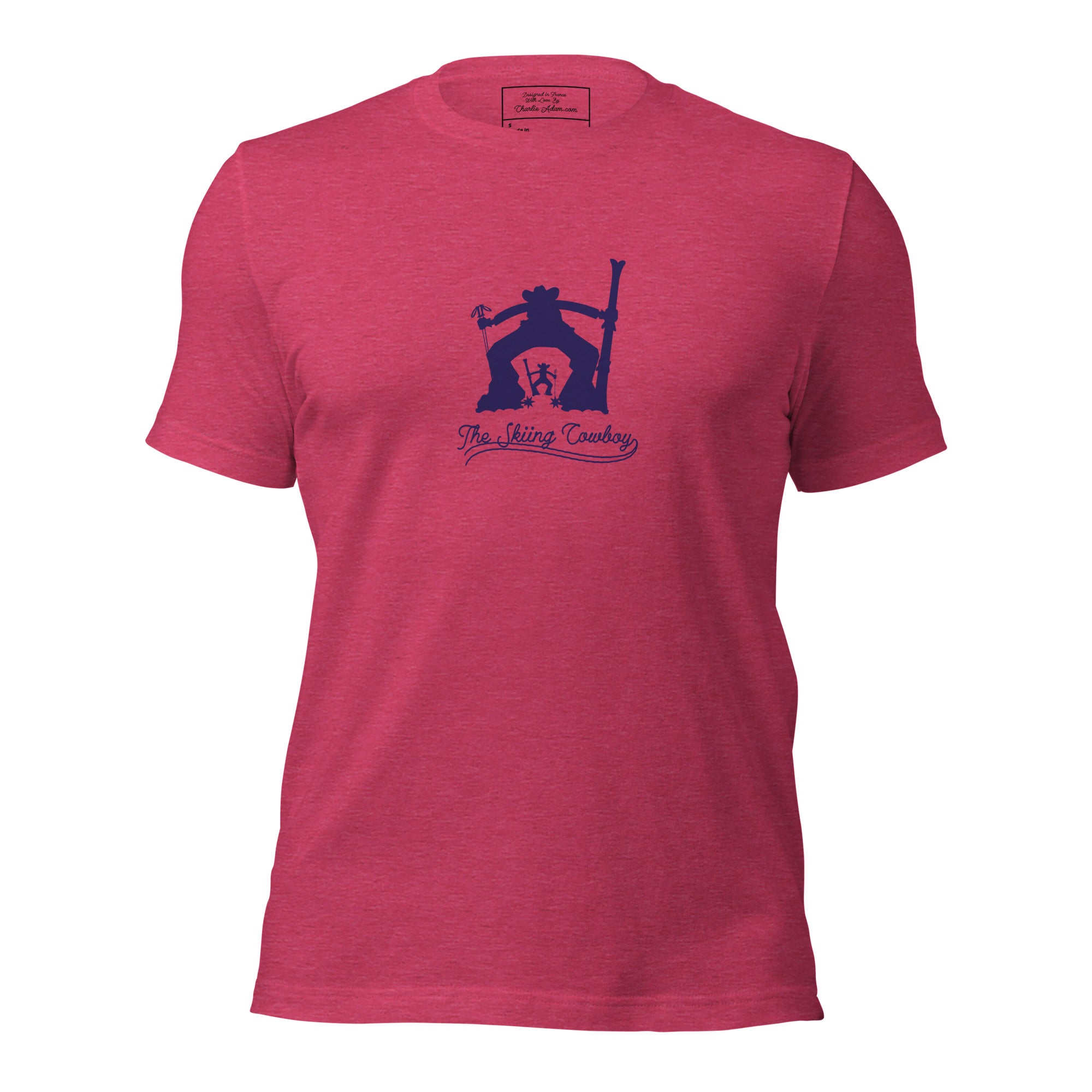 T-shirt en coton unisexe Ski Fight at OK Corral Silhouette sur couleurs chinées claires