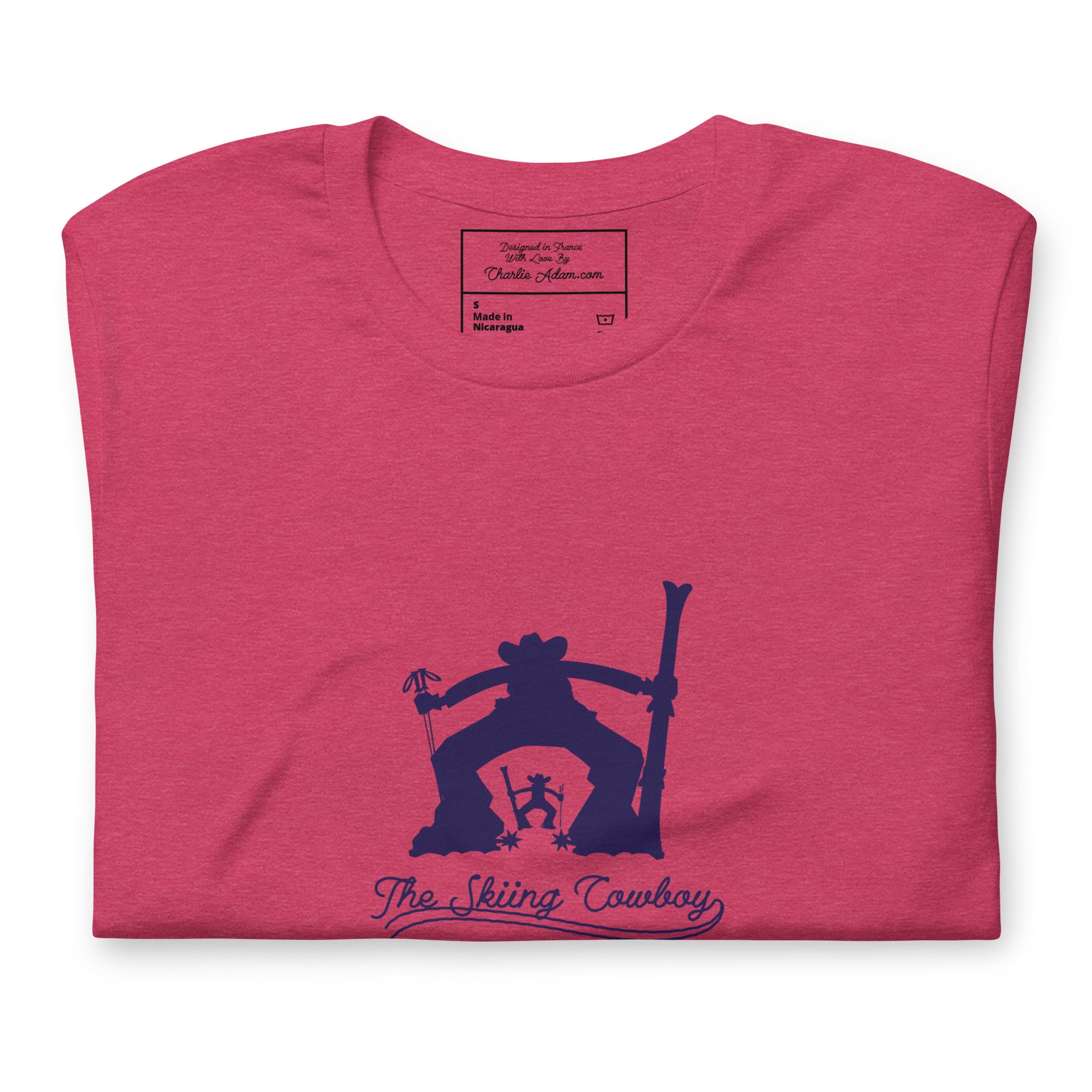 T-shirt en coton unisexe Ski Fight at OK Corral Silhouette sur couleurs chinées claires