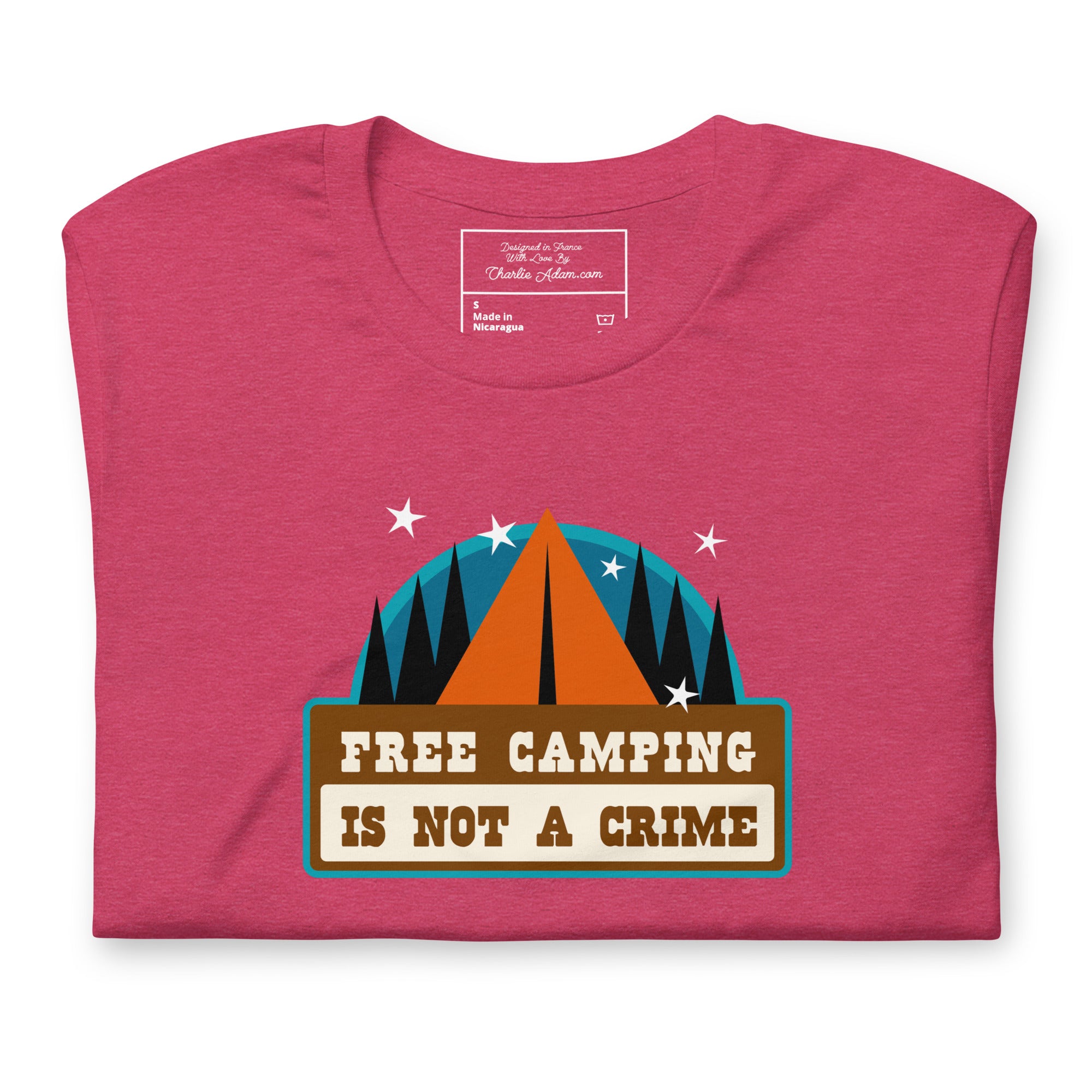Unisex t-shirt Free camping is not a crime on bright heather colors