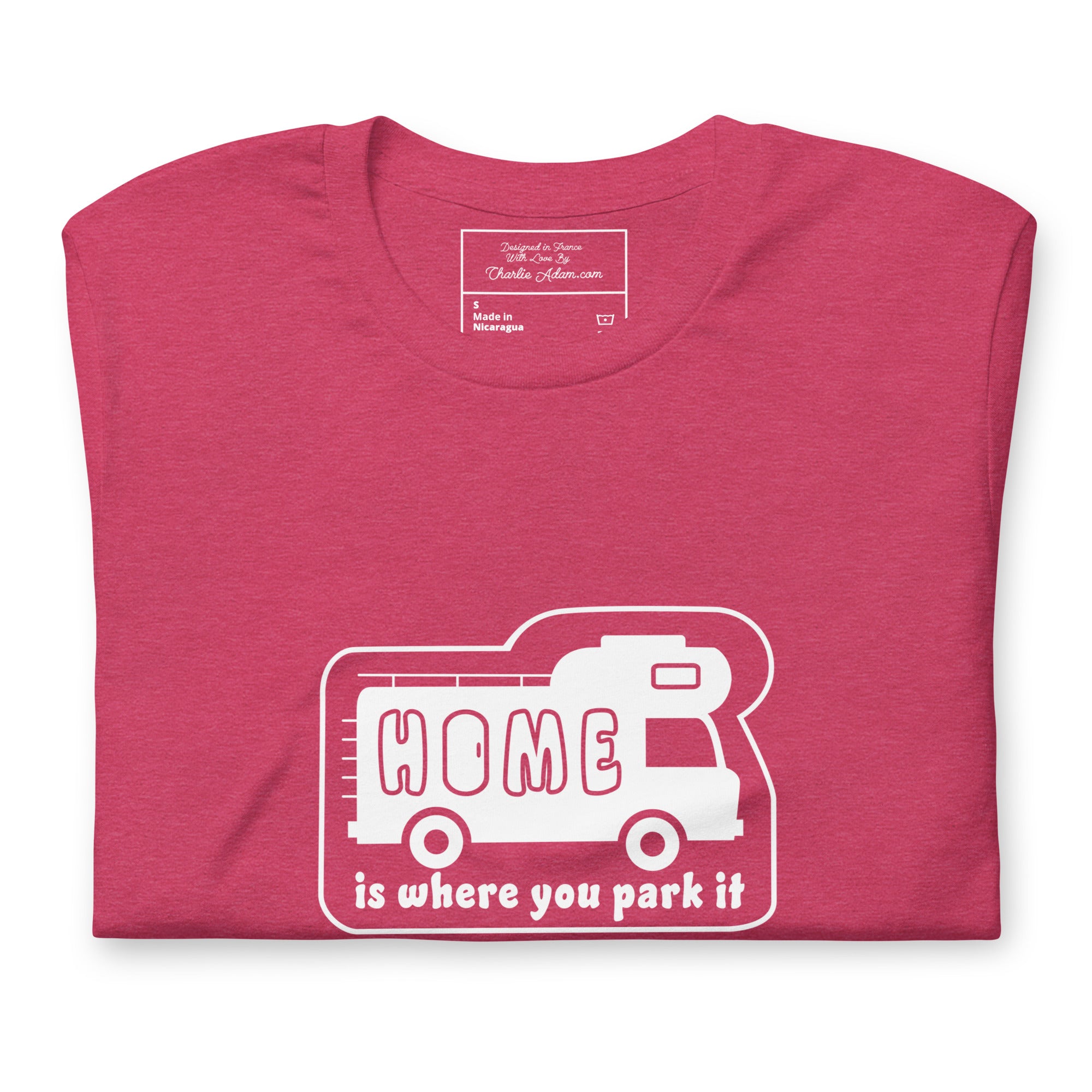 Unisex cotton t-shirt Bold Camper Van on bright heather colors