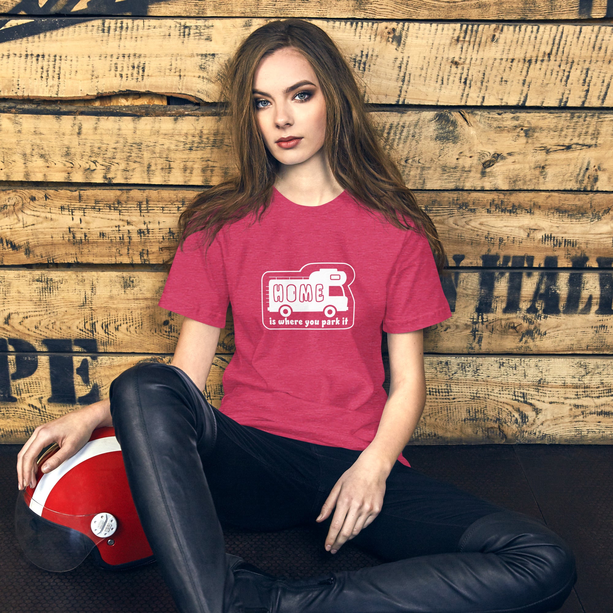 Unisex cotton t-shirt Bold Camper Van on bright heather colors