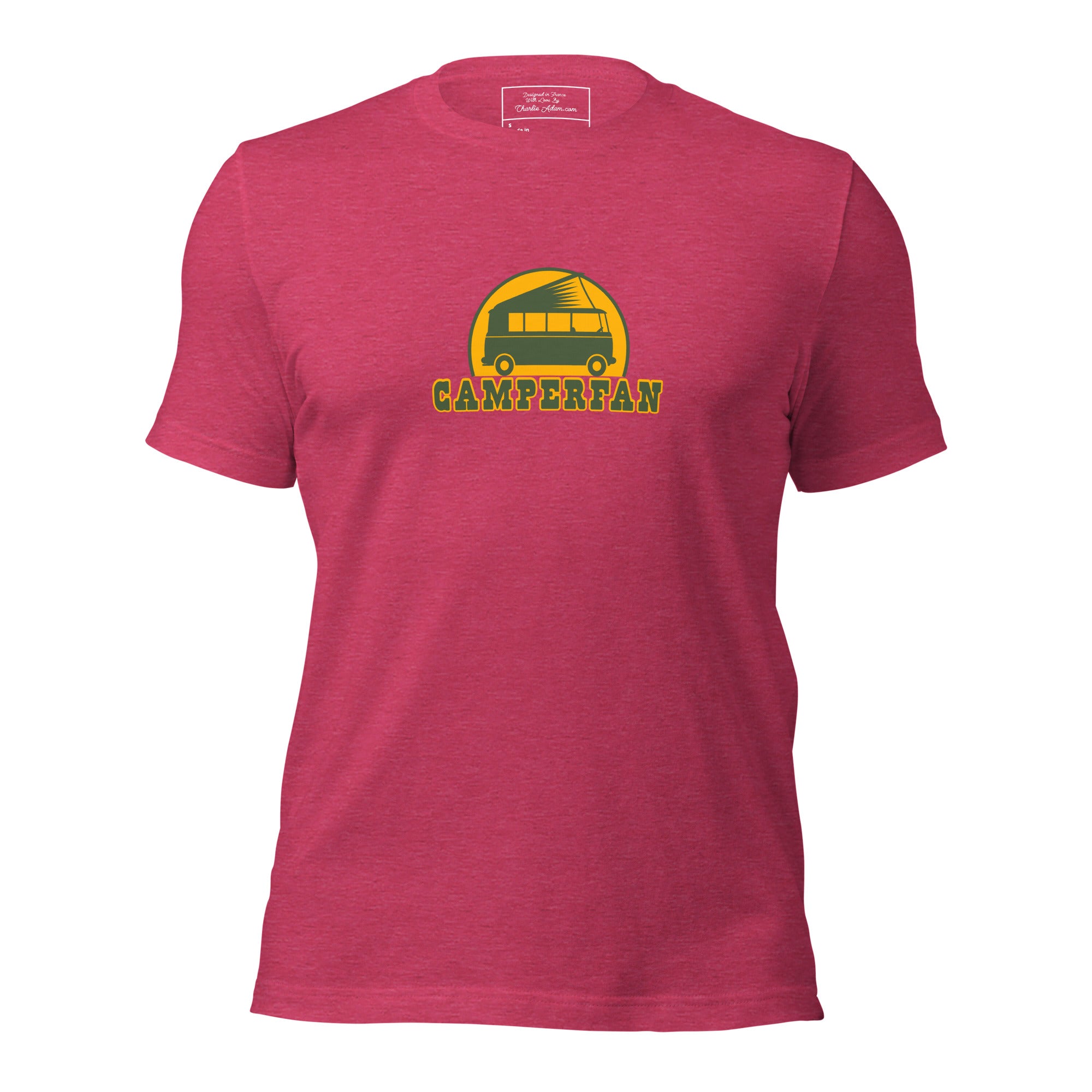 Unisex t-shirt Camperfan on bright heather colors