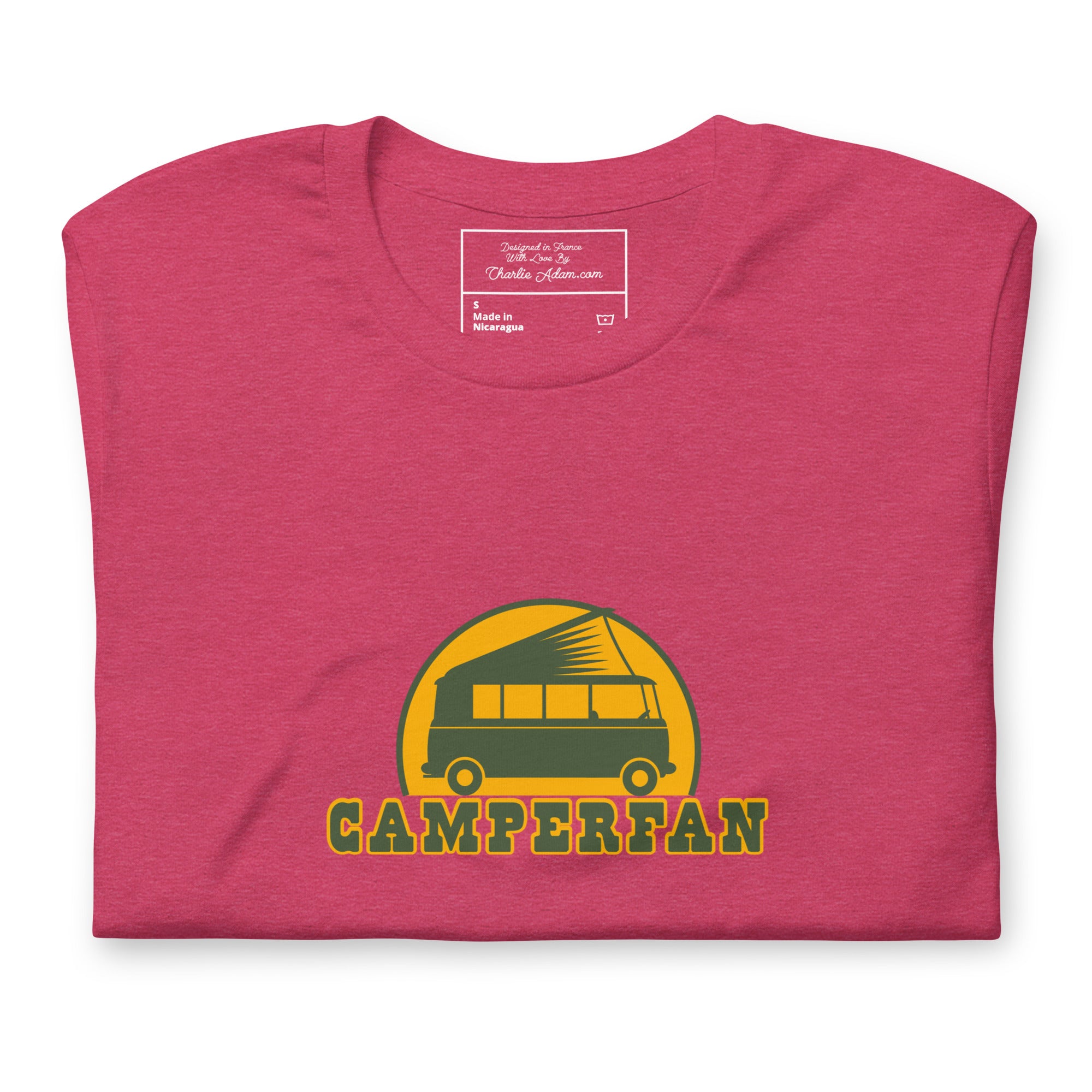 Unisex t-shirt Camperfan on bright heather colors