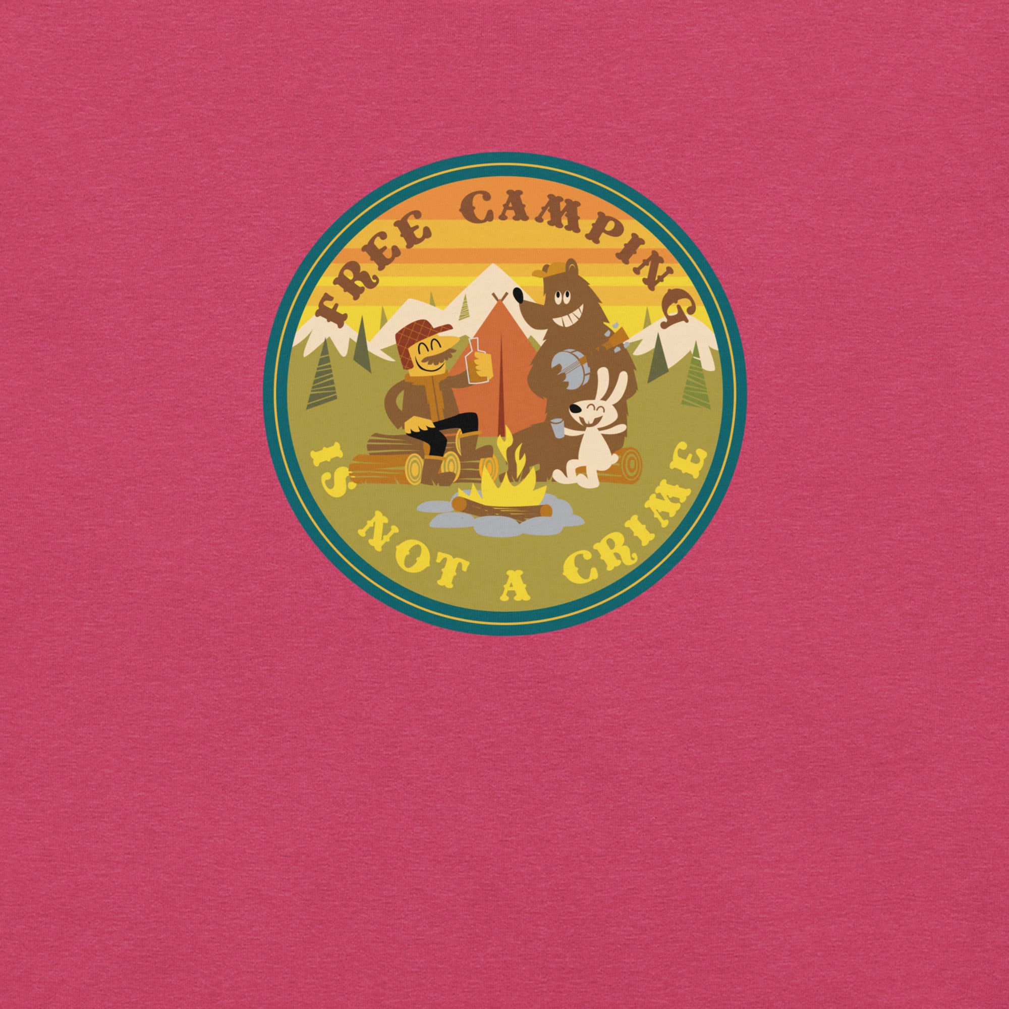 Unisex t-shirt Free camping is not a crime on bright heather colors