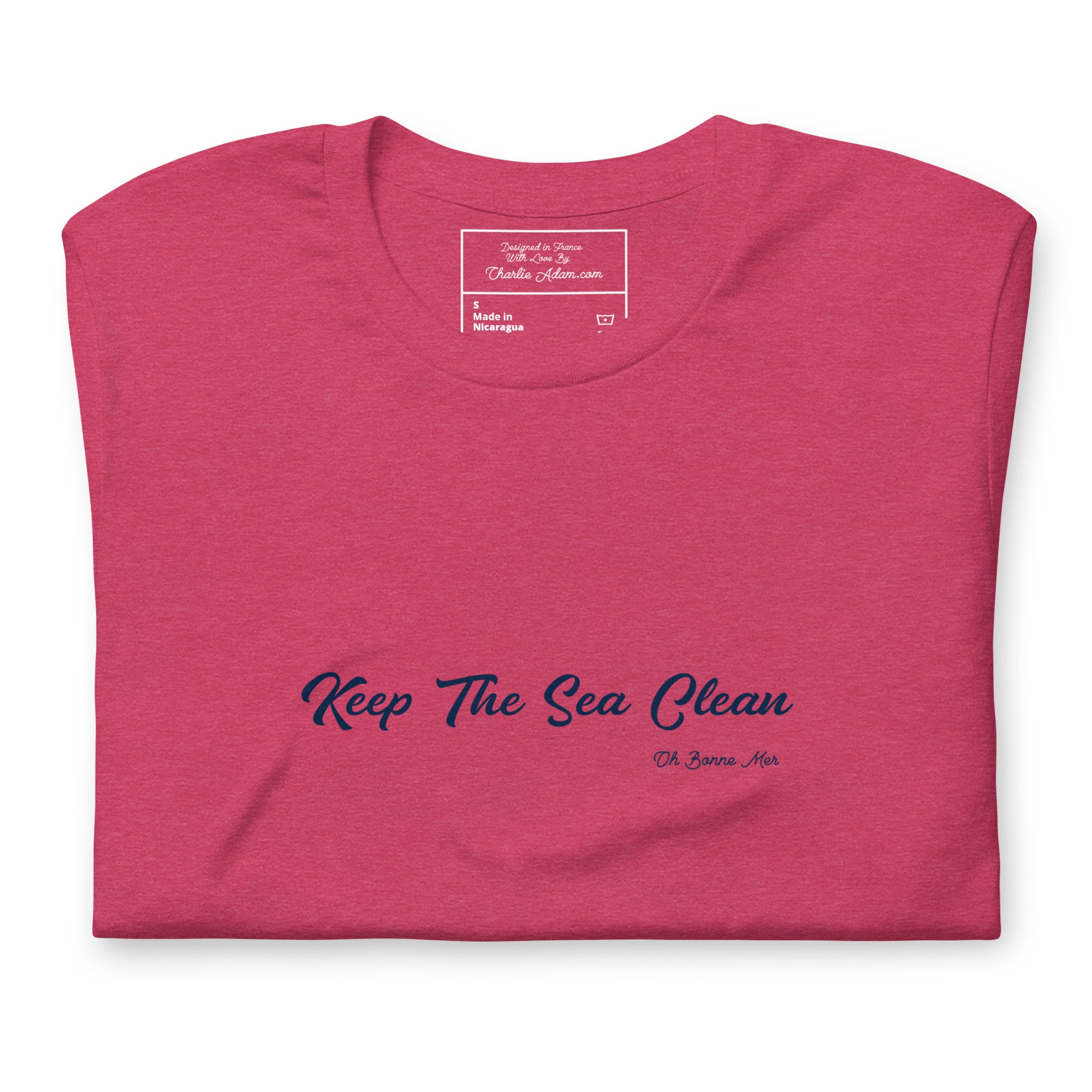 Unisex cotton t-shirt Keep The Sea Clean on bright heather colors