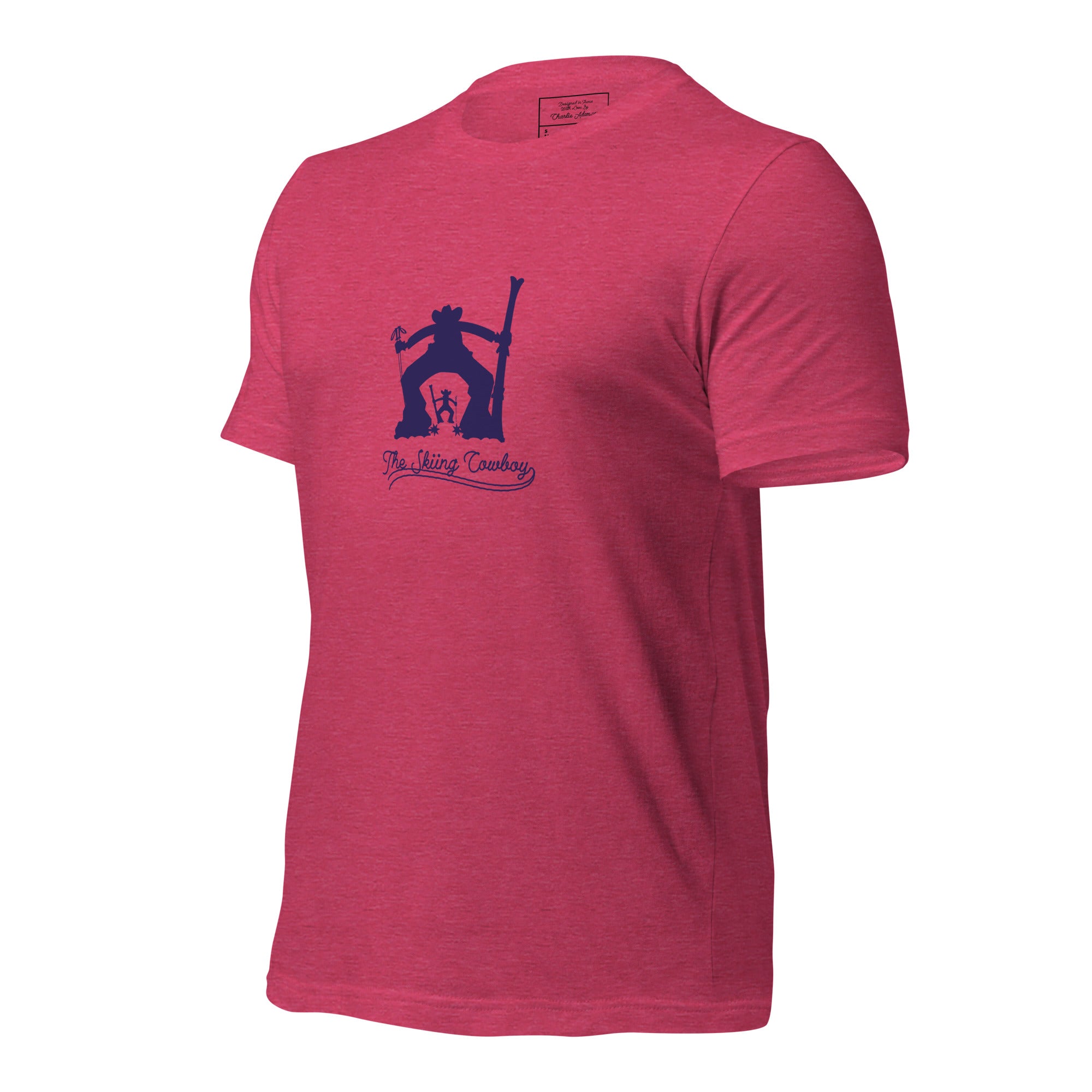 T-shirt en coton unisexe Ski Fight at OK Corral Silhouette sur couleurs chinées claires