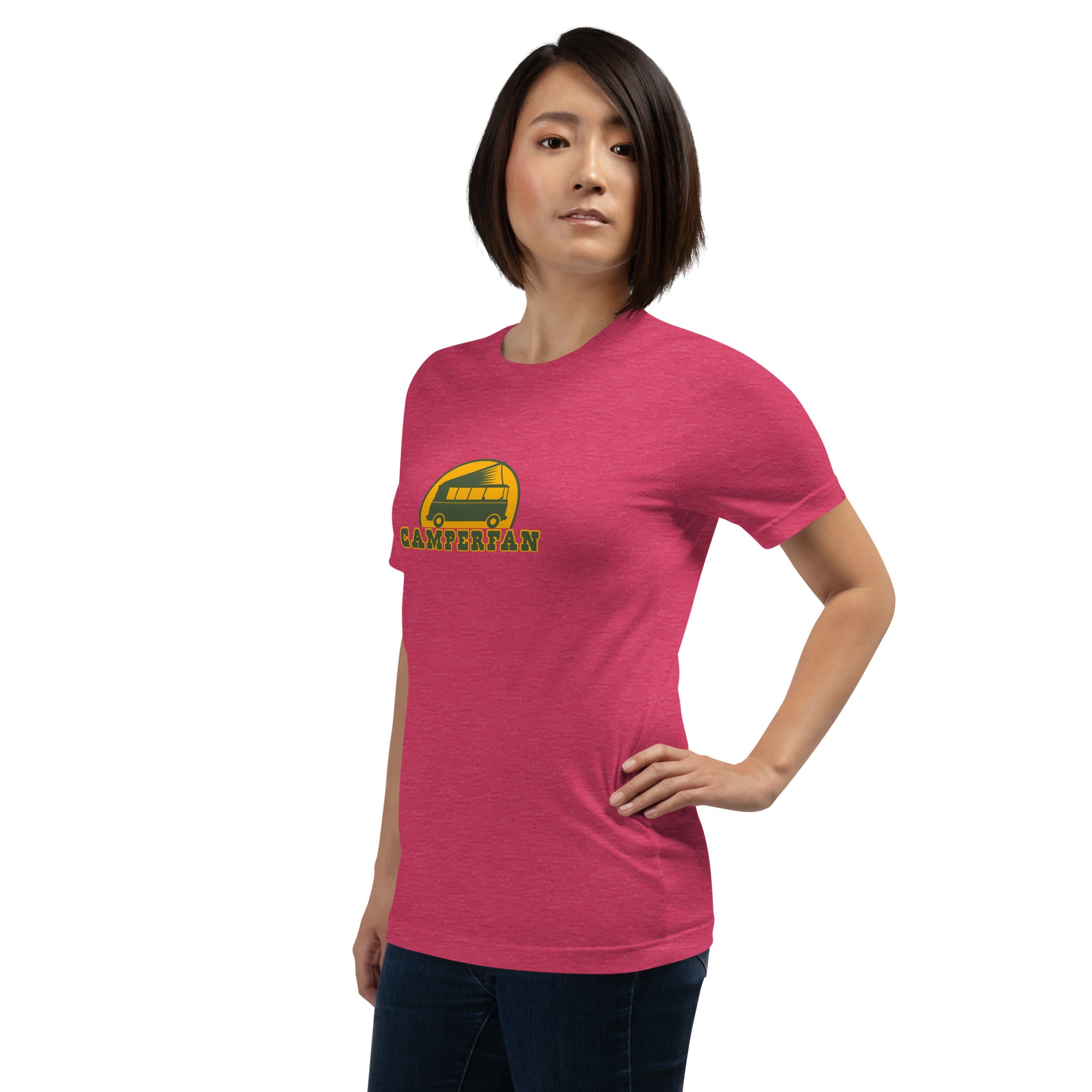 Unisex t-shirt Camperfan on bright heather colors