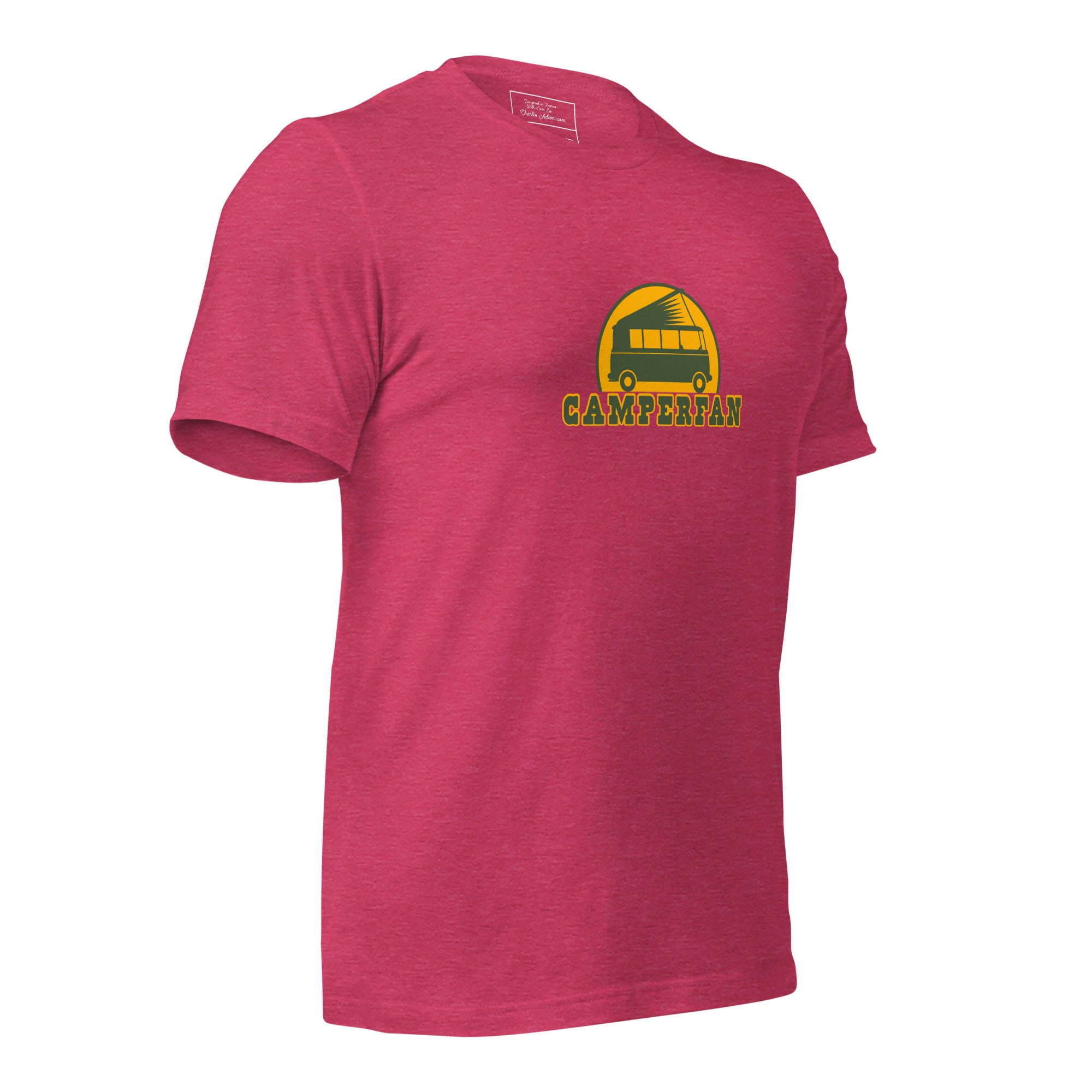 Unisex t-shirt Camperfan on bright heather colors